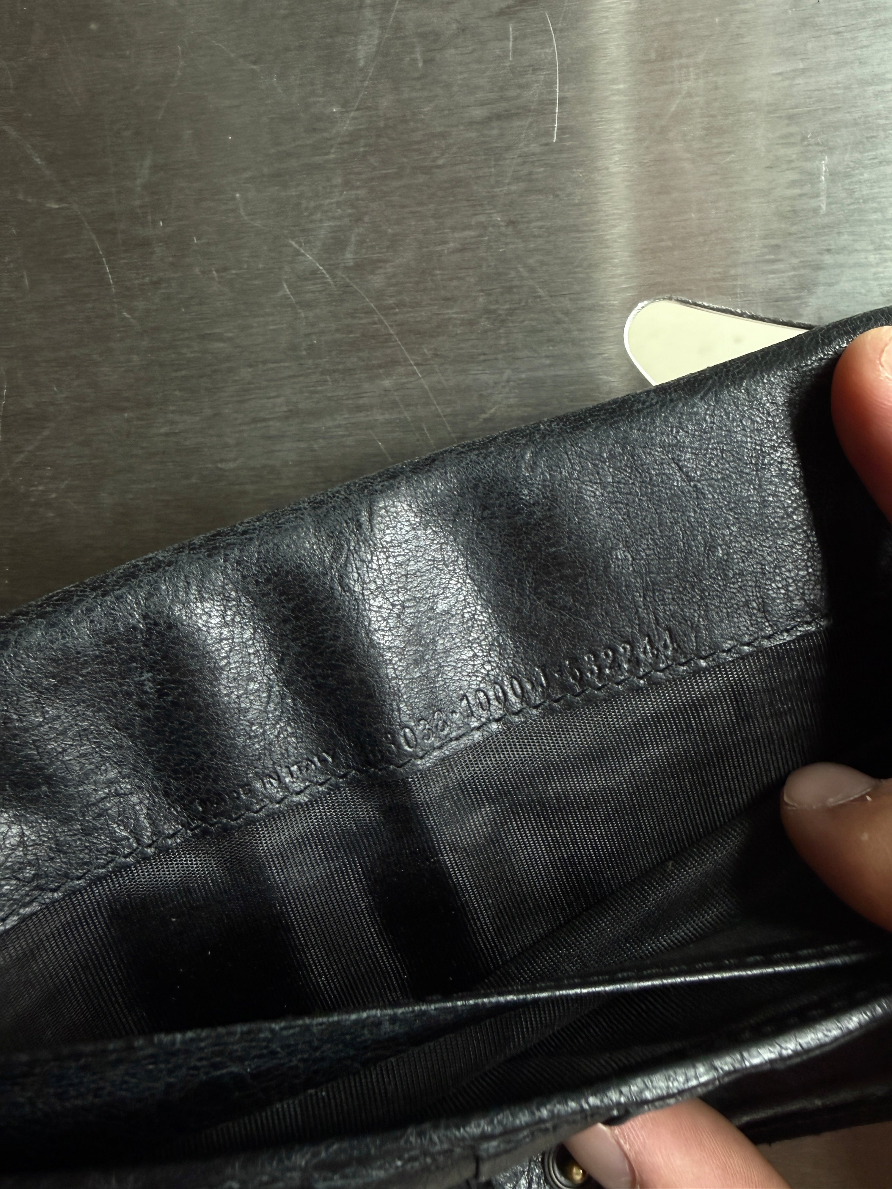Vintage Balenciaga City Zip Around Long Wallet Black