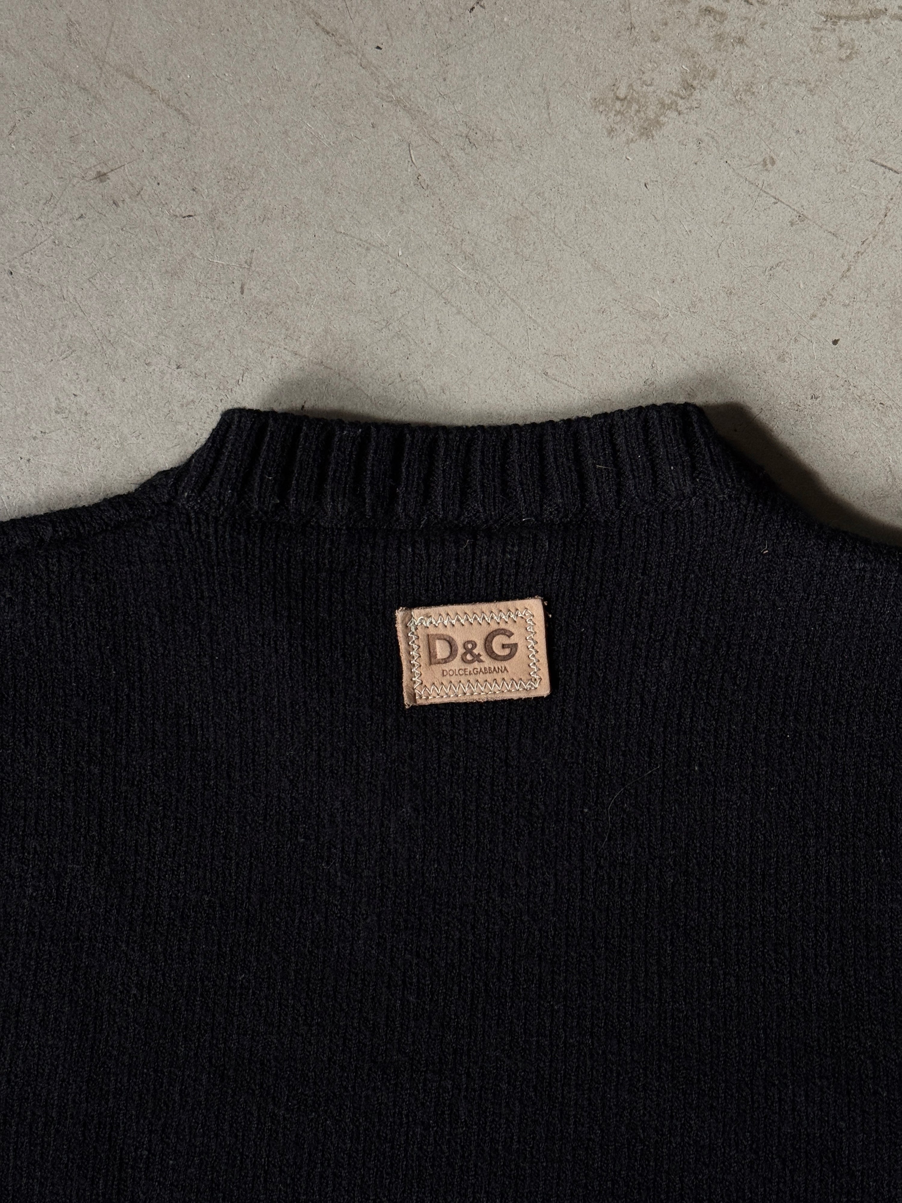 Vintage Dolce & Gabbana Wool Sweater Vest Black - S