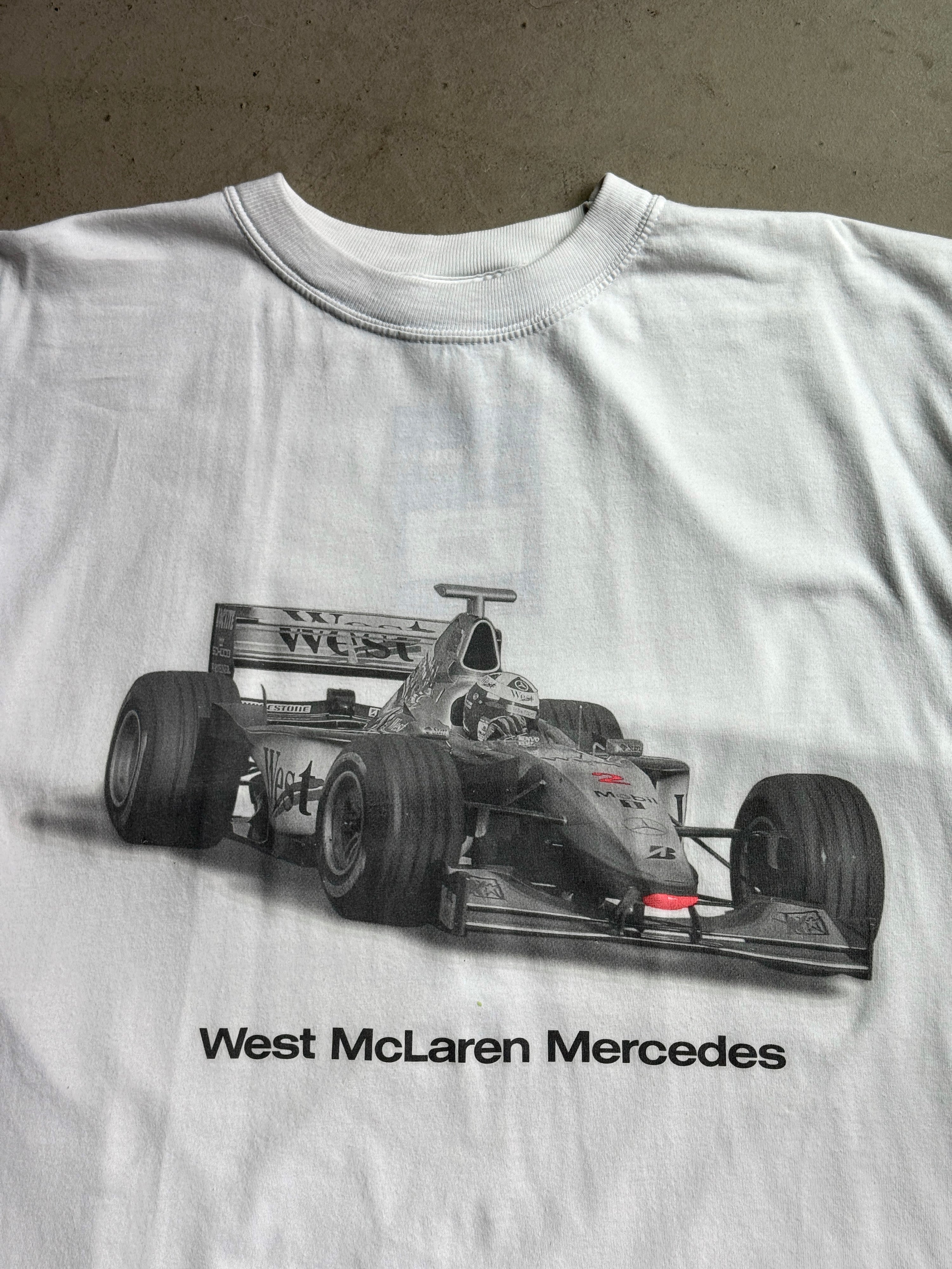 Vintage 1990s F1 West McLaren "Powered by Mercedes Benz" T-shirt White - XL