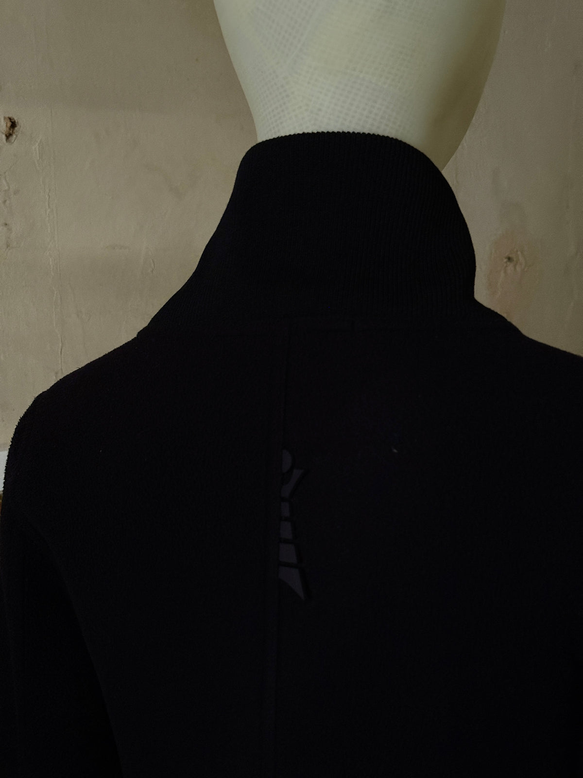 Vintage Cropped Cop Copine Black Fleece Velcro Jacket - S