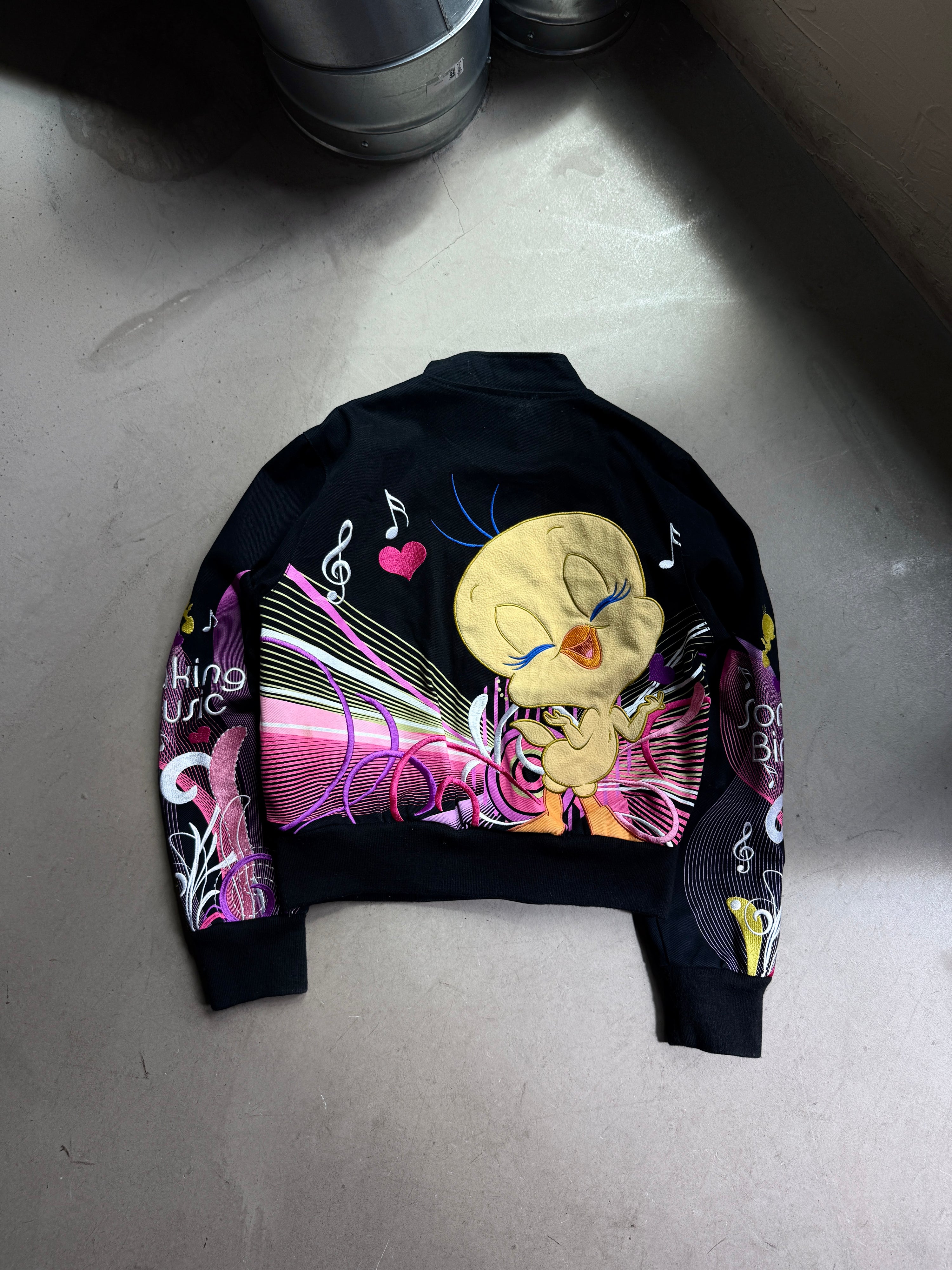 Vintage 2000s Jeff Hamilton Tweety Racing Jacket Black - S