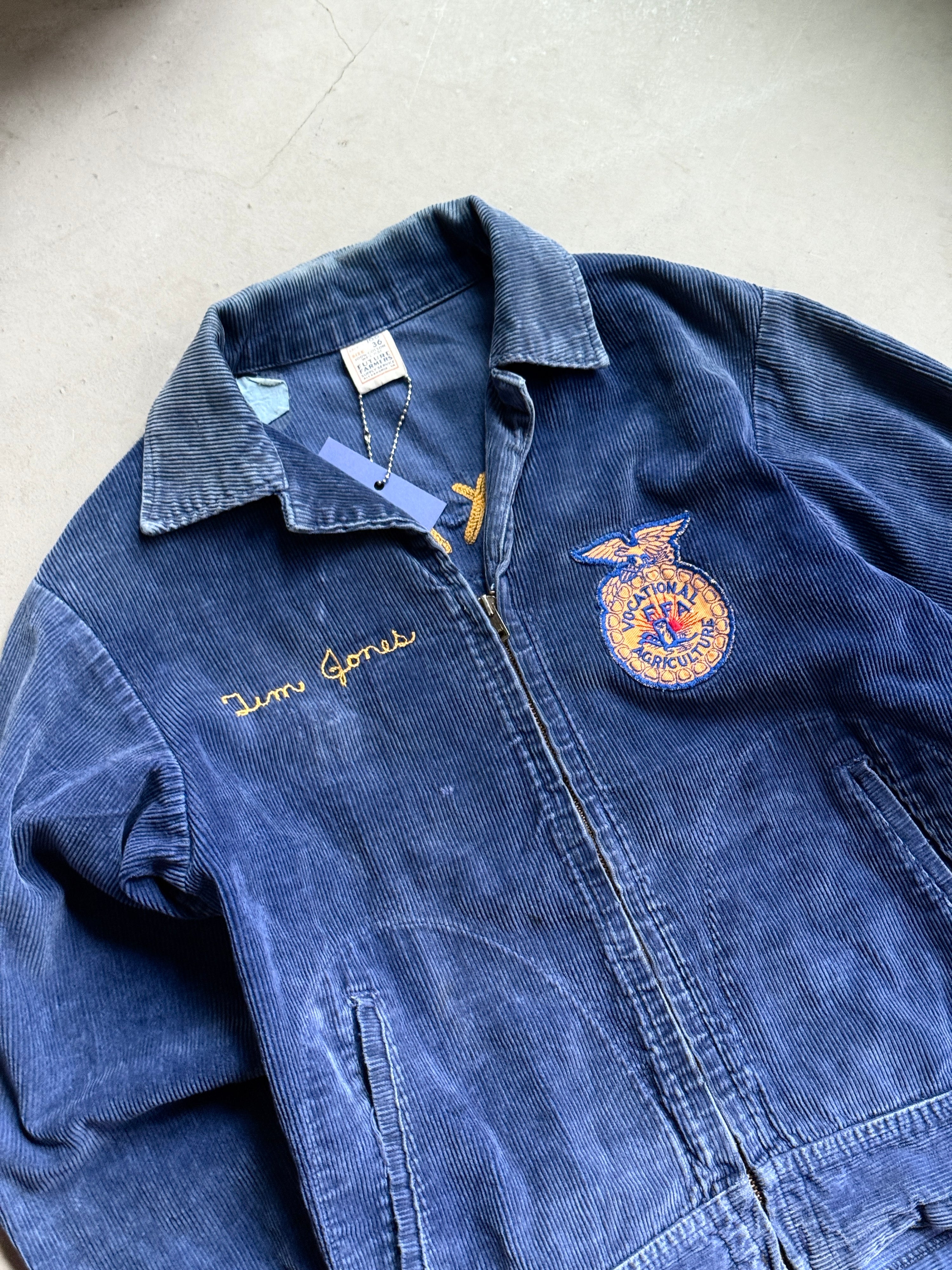 Vintage 1960/70s FFA Texas Chainstitched Jacket Blue - S