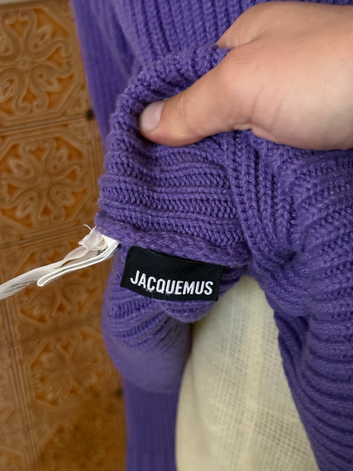 2010s Purple Jaquemus “La Maille Baja” Ribbed Wool Knit Jumper - S