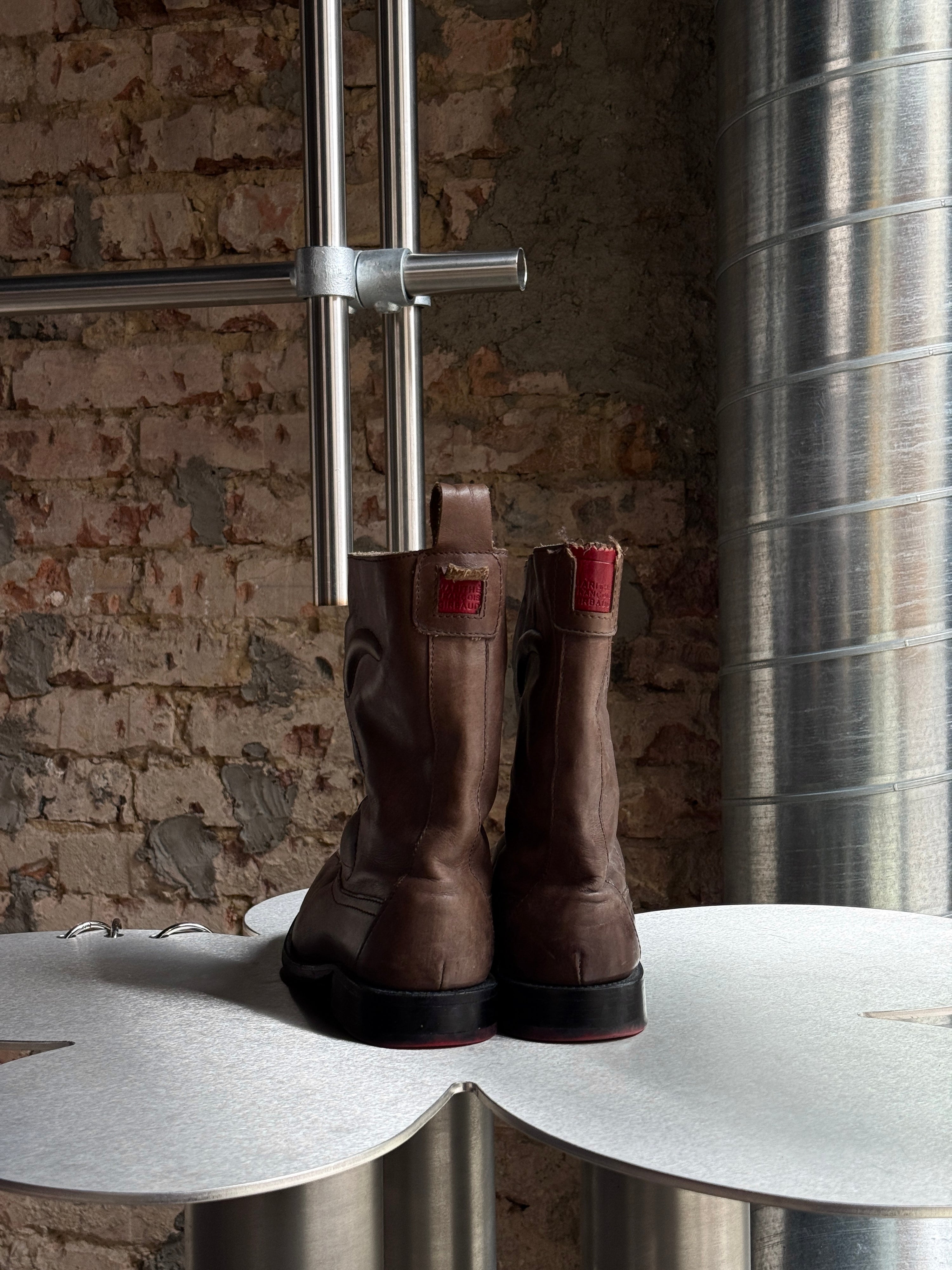 Vintage 2000s Marithé + François Girbaud Brown Ankle Leather Boots - EU 41