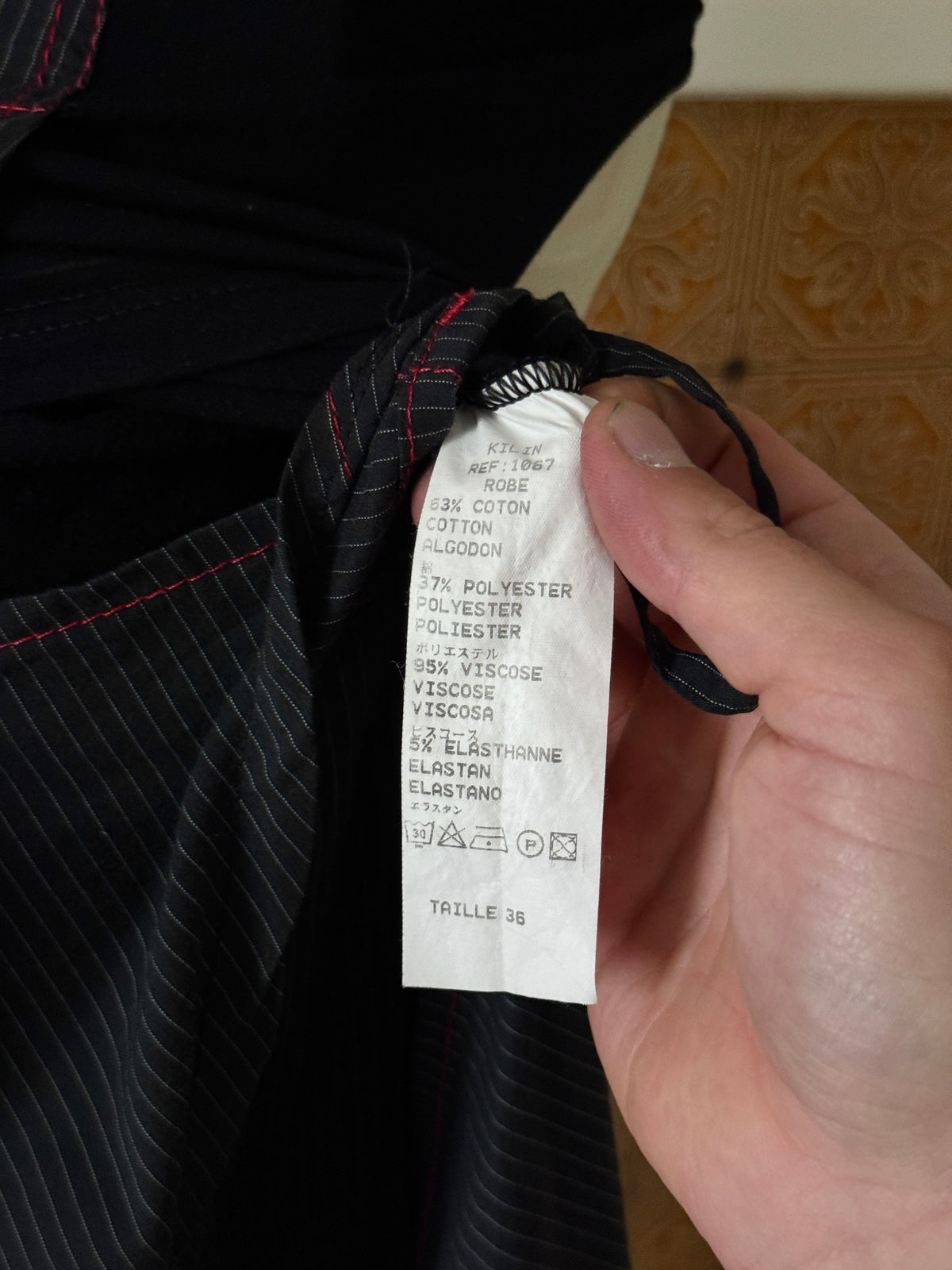 Vintage Cop Copine Asymetrical Black Patchwork Dress - S
