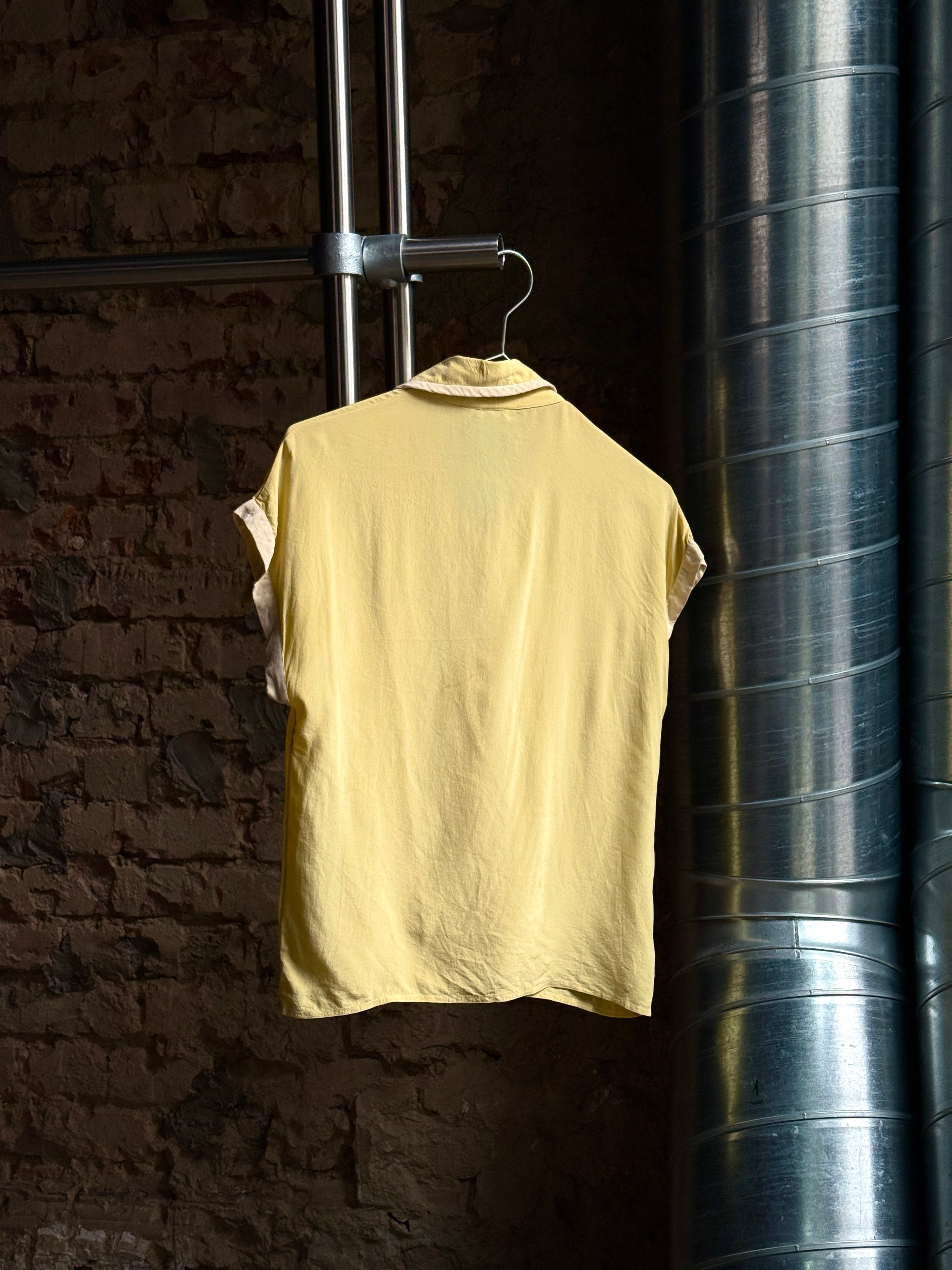 Vintage 1980s Chloé Sleeveless Silk Blouse Butter Yellow - S