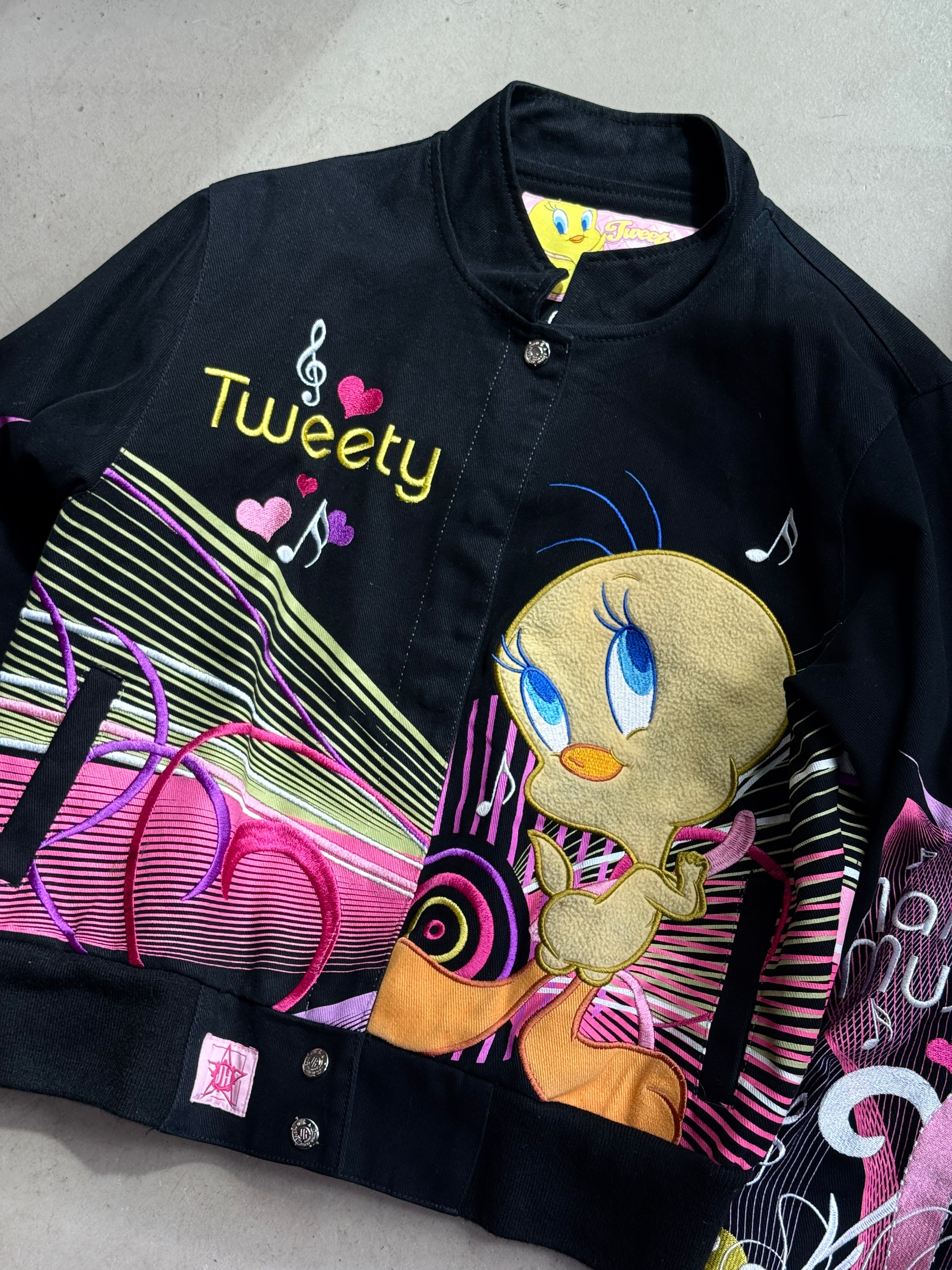 Vintage 2000s Jeff Hamilton Tweety Racing Jacket Black - S