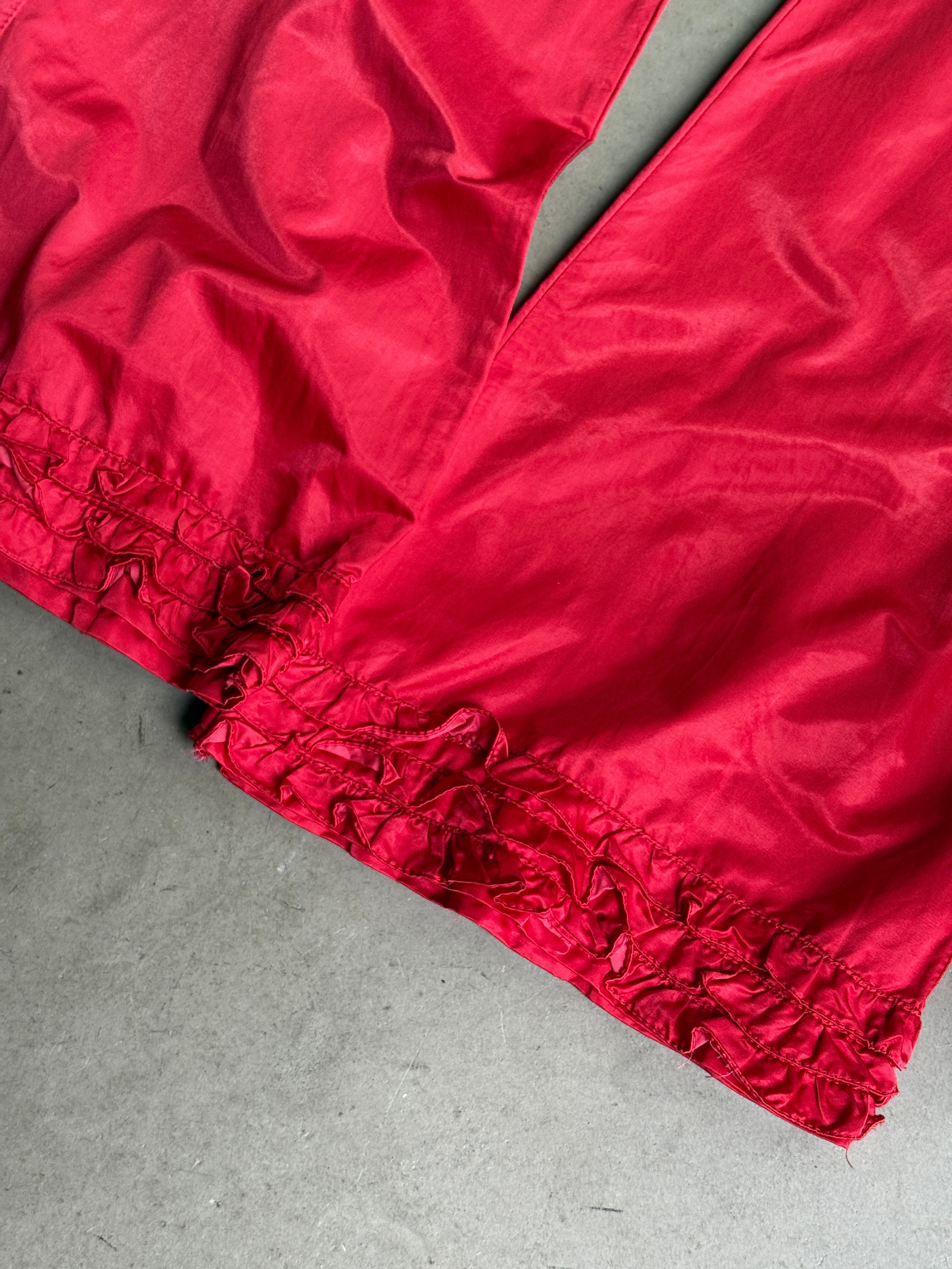 Vintage Kita Jay Italia Viscose Red Flared Trousers Red - W31 L35