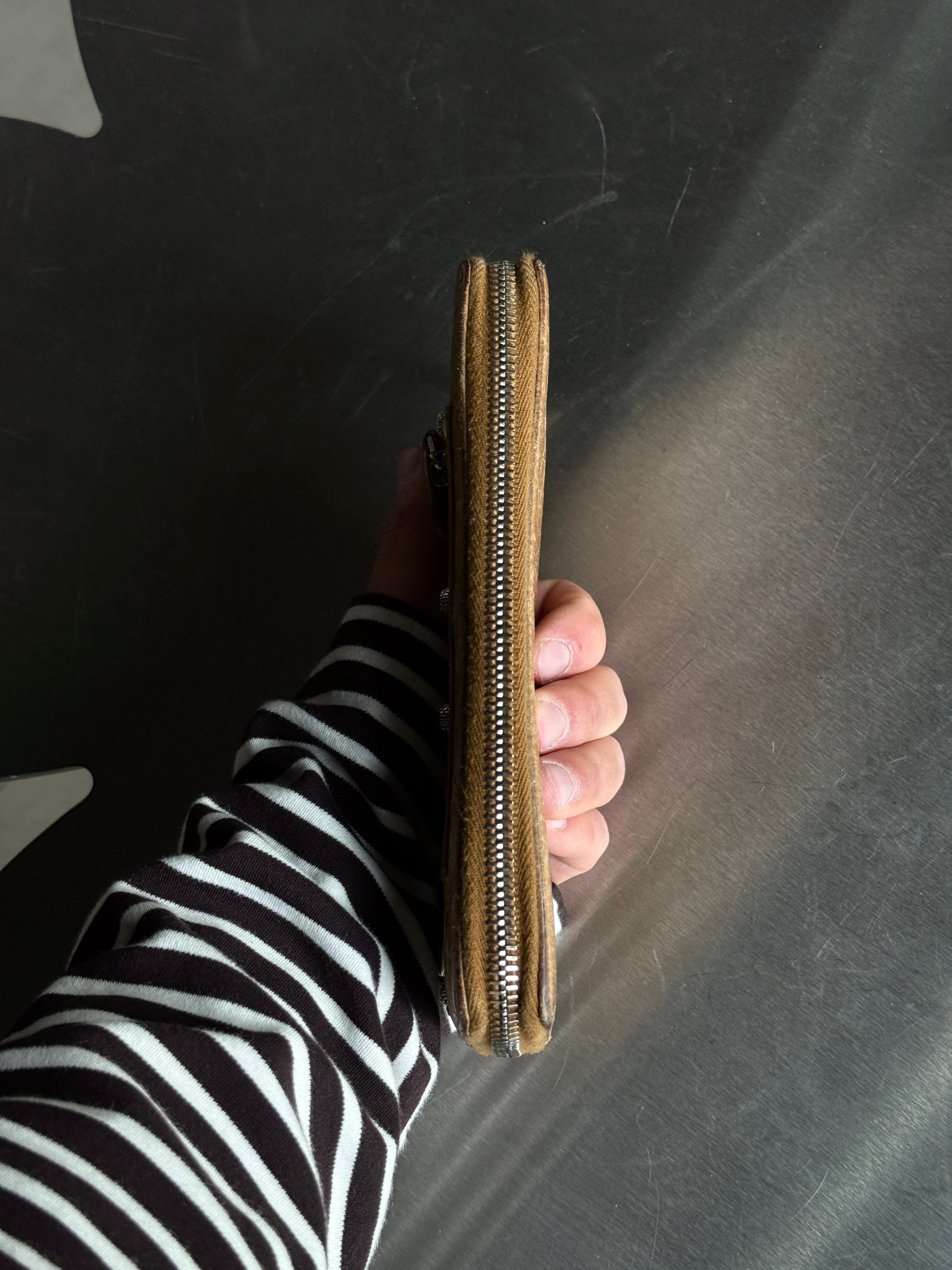 Vintage Balenciaga City Zip Around Long Wallet Brown