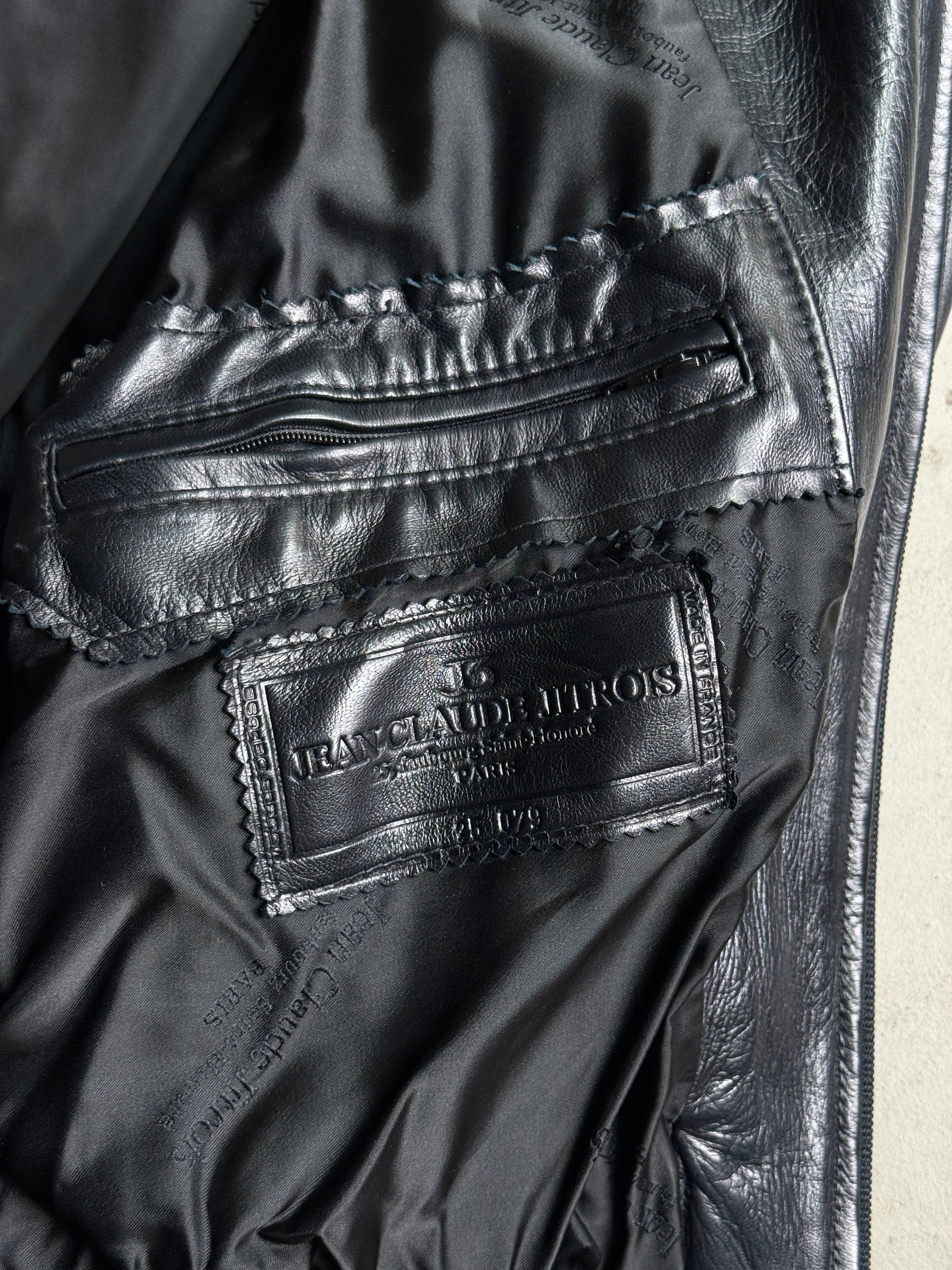 Vintage Jean Claude Jitrois Leopard Leather Jacket Black - M