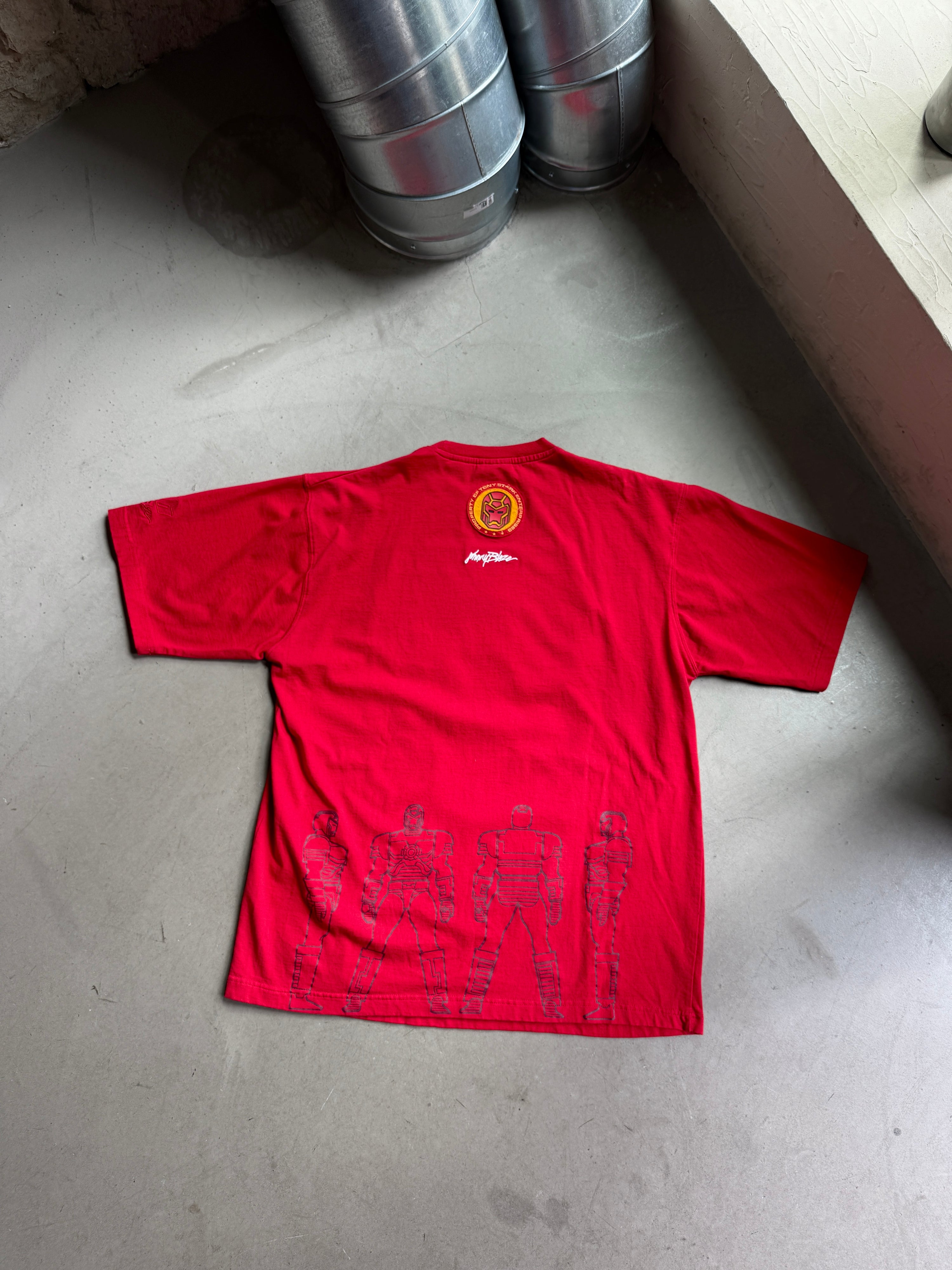 Vintage Marvel Iron Man x Johnny Blaze Tee Red - L