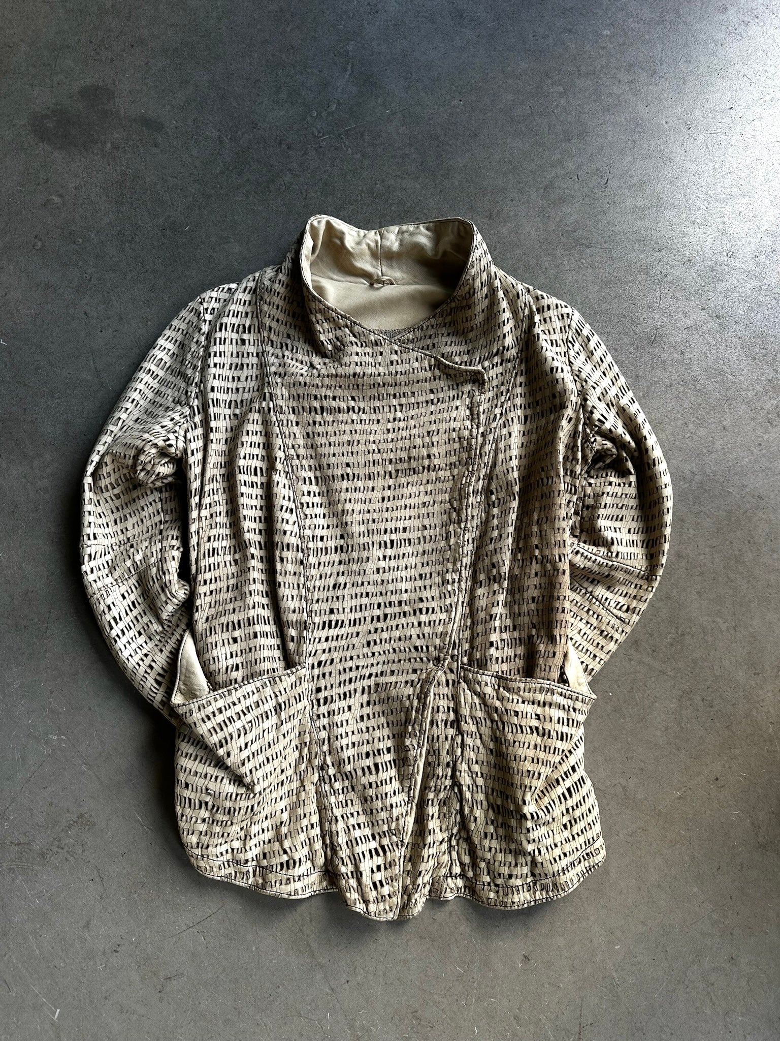 Giorgio Brato “Holes” Leather Jacket Beige - S