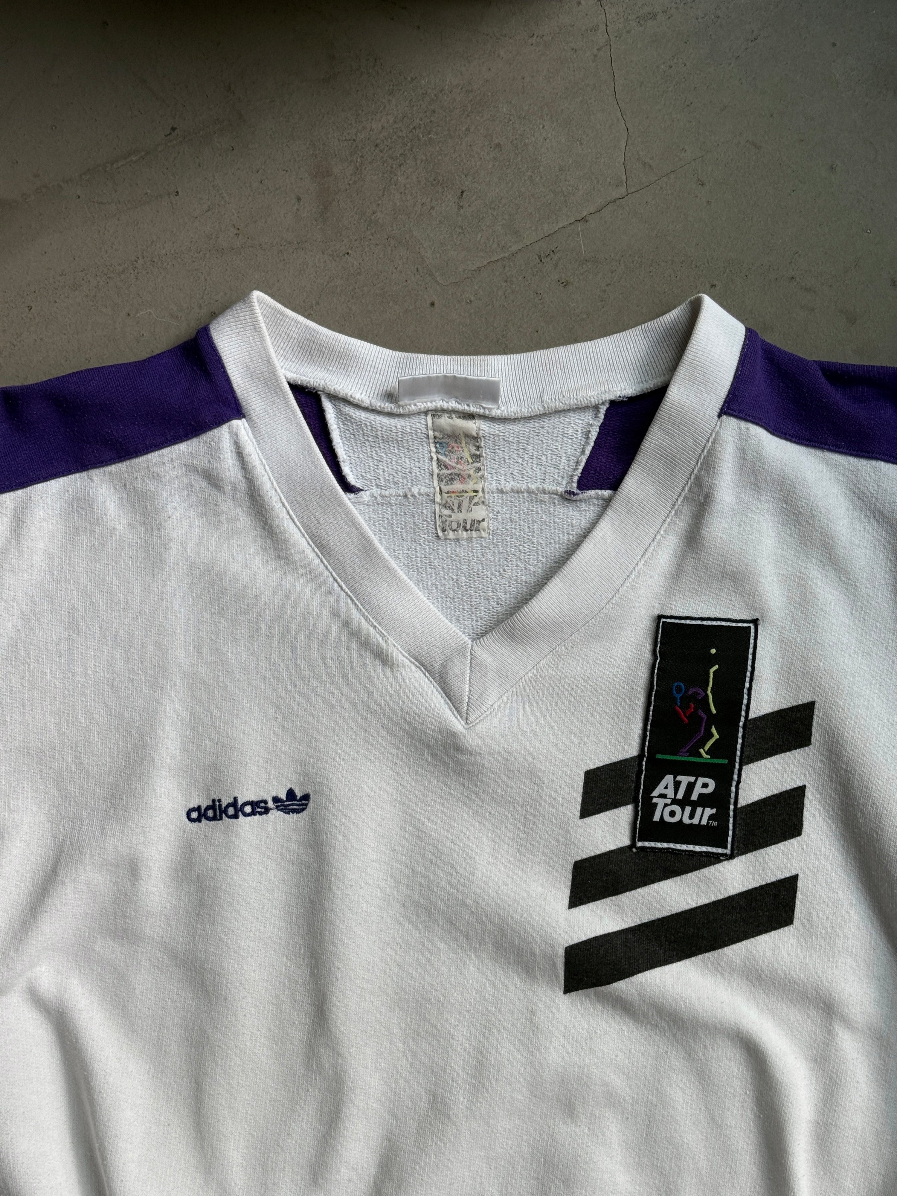 Vintage 1990s Adidas ATP Tour Sweater Vest White - XL