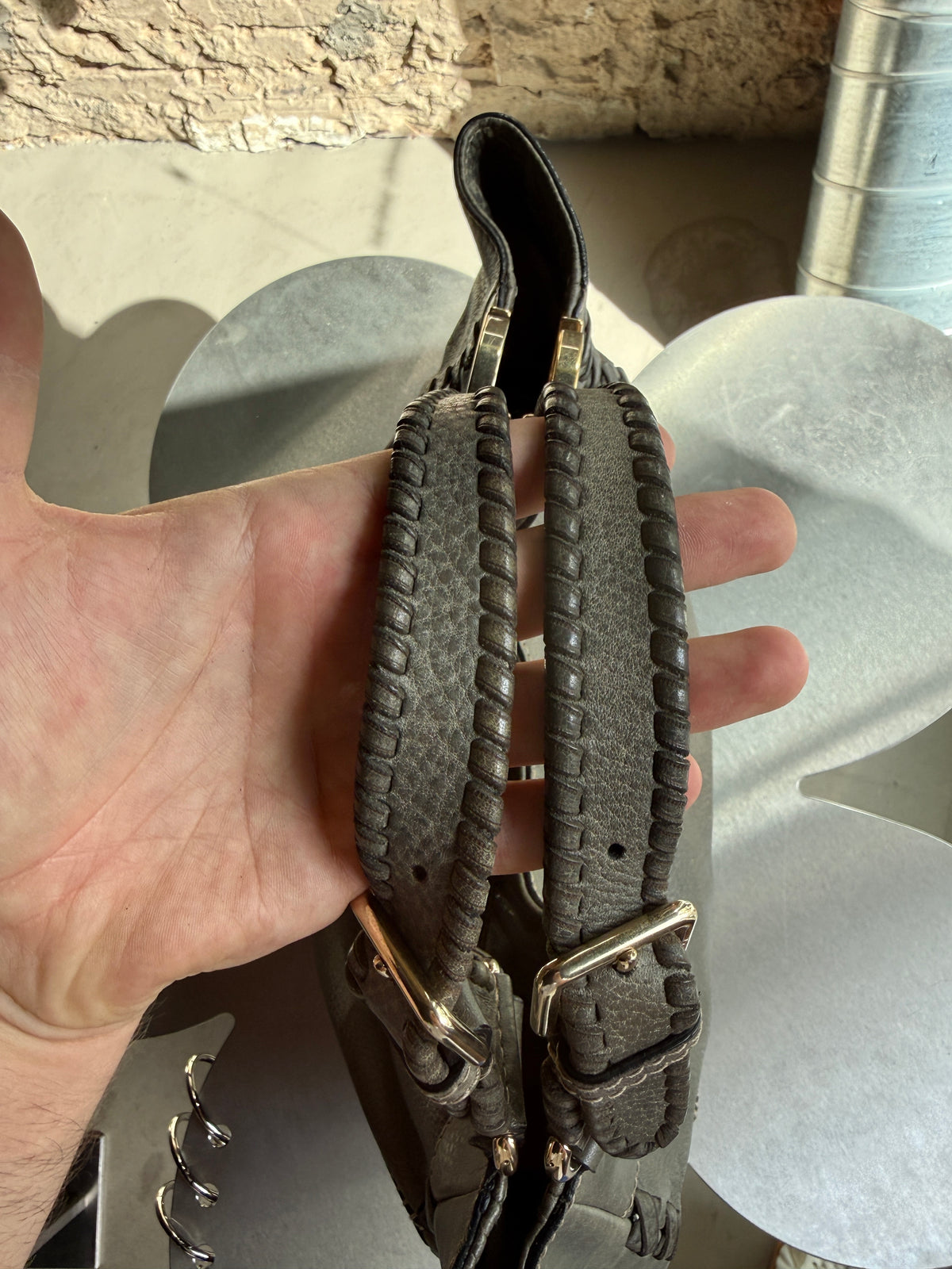 Gucci Gray Leather Charlotte Tote Bag