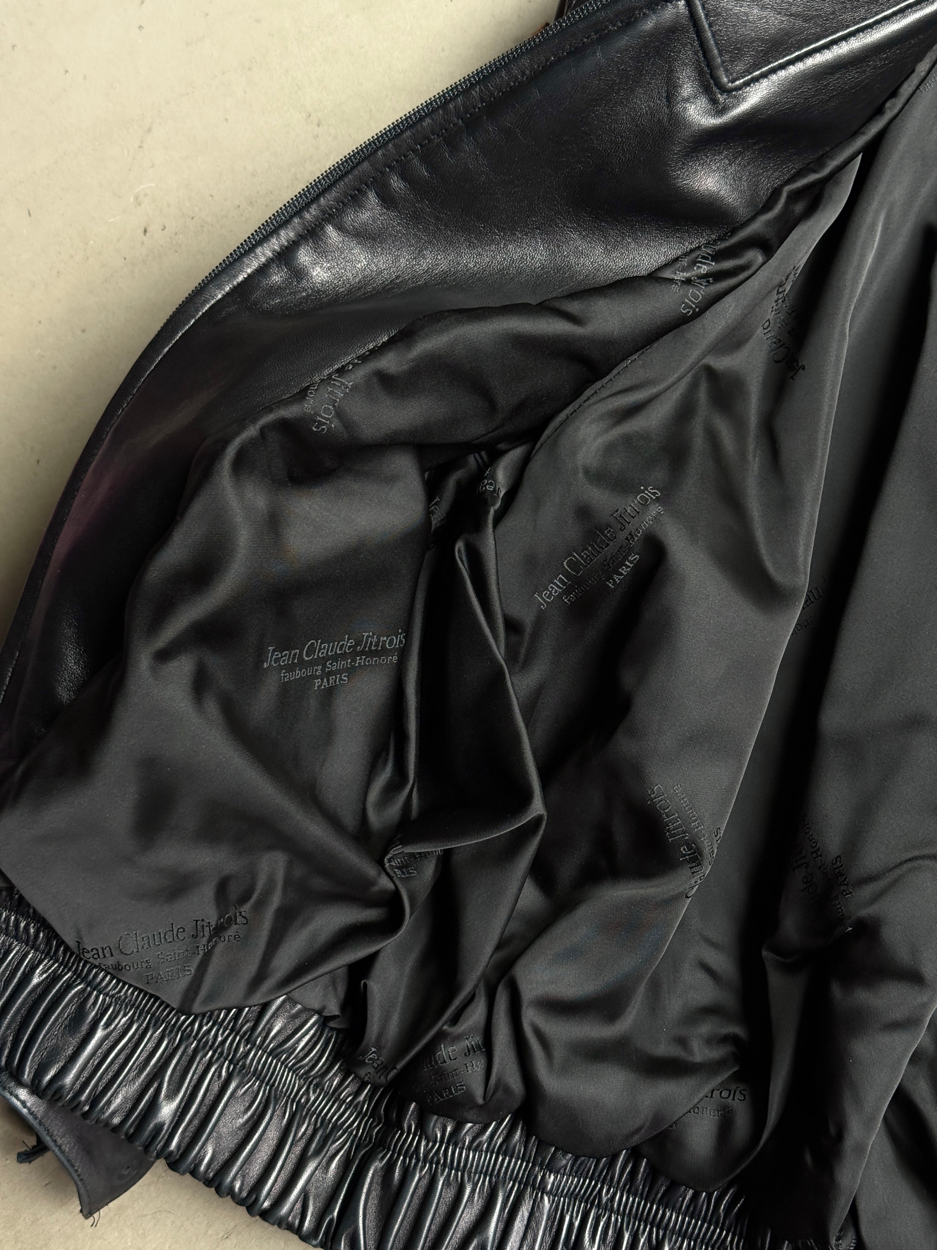 Vintage Jean Claude Jitrois Leopard Leather Jacket Black - M