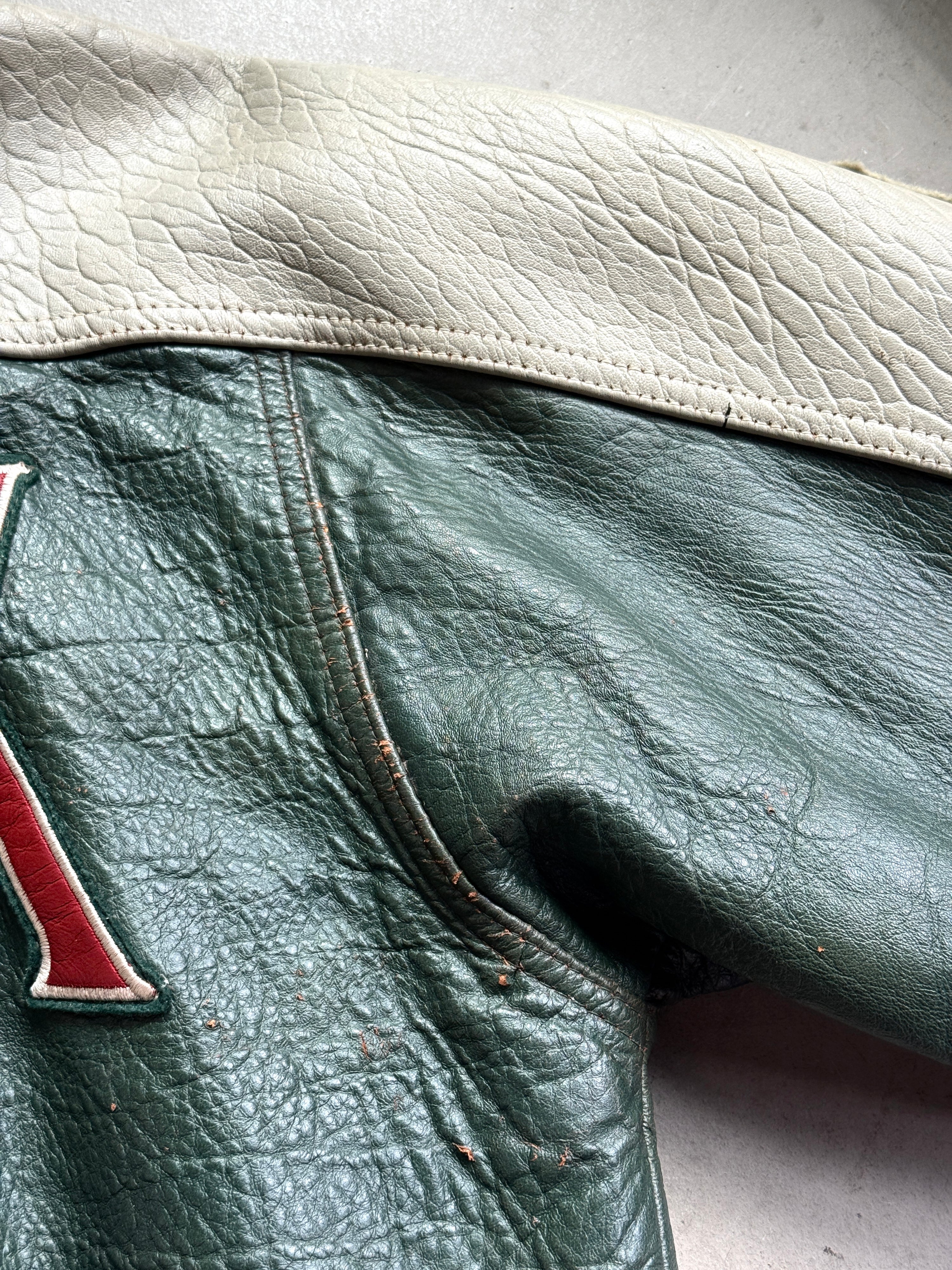 Vintage Avirex “Northwest Wild Bears” Varsity Leather Jacket M