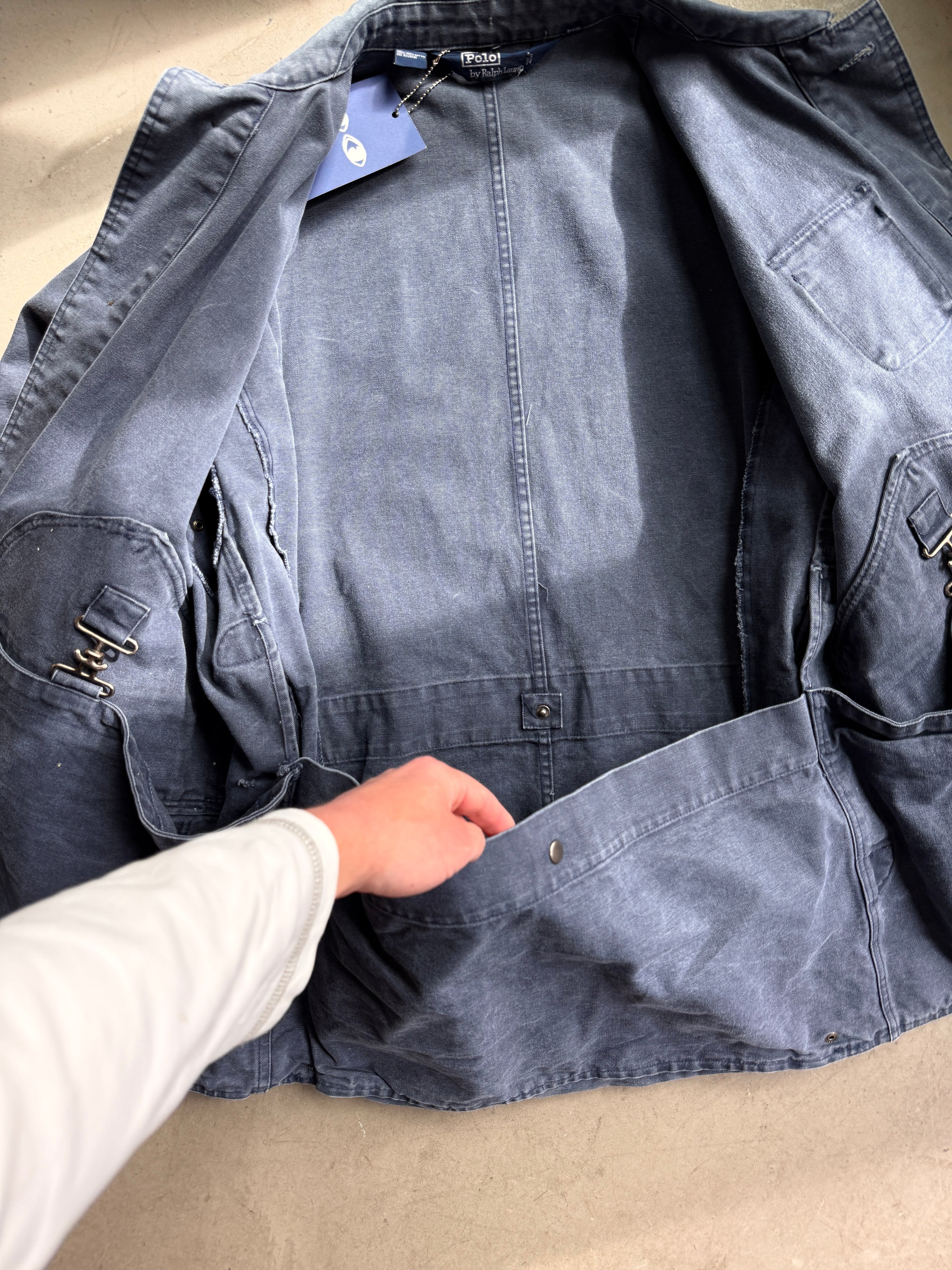 Vintage 1990s Faded Ralph Lauren Barn Chore Coat Blue - XXL