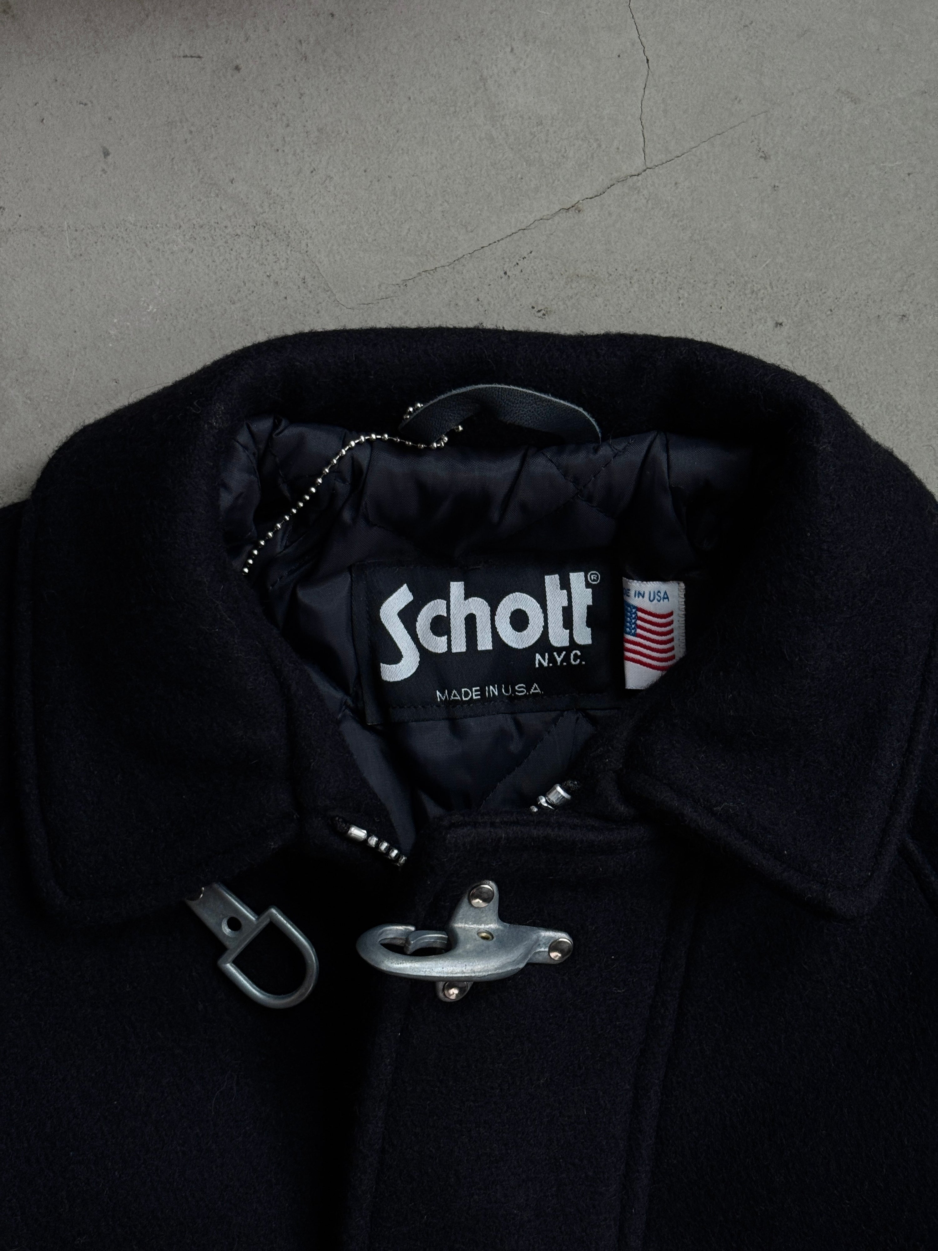 Vintage Schott NYC Firemen Wool Jacket Black - S