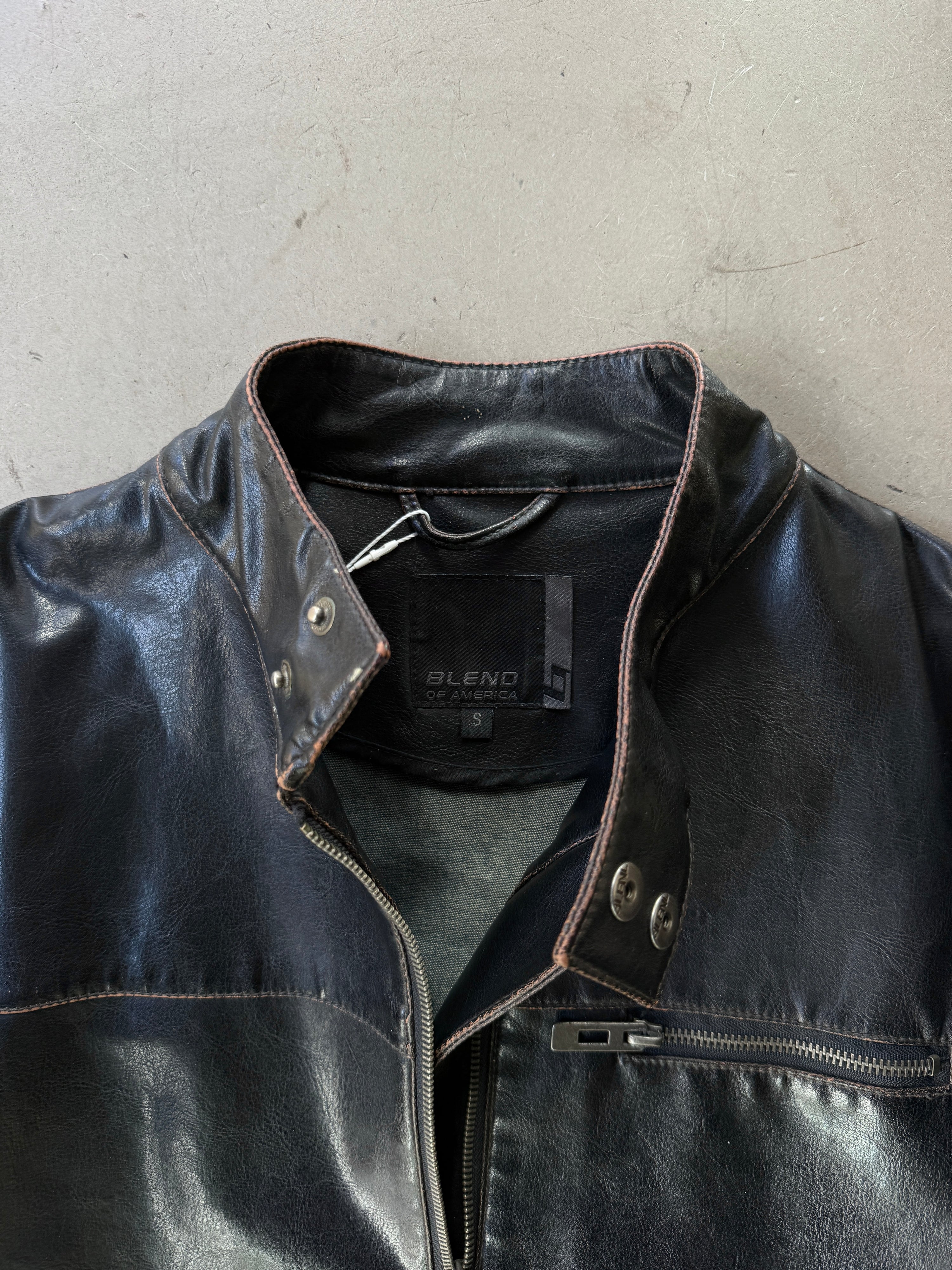 Vintage Blend of America Fake Leather Biker Jacket Black - M