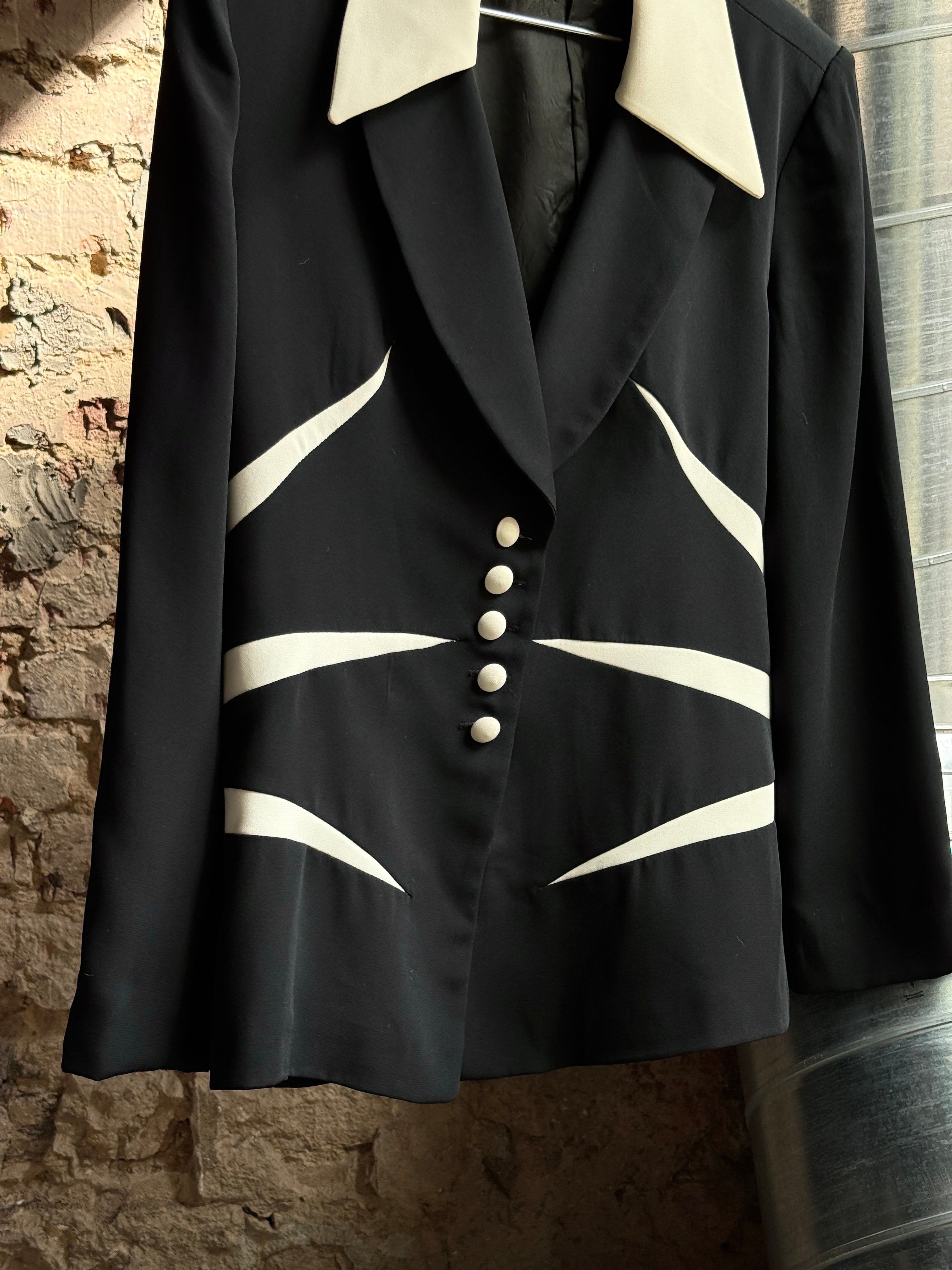 Vintage Equivoque Paris Blazer White / Black - S