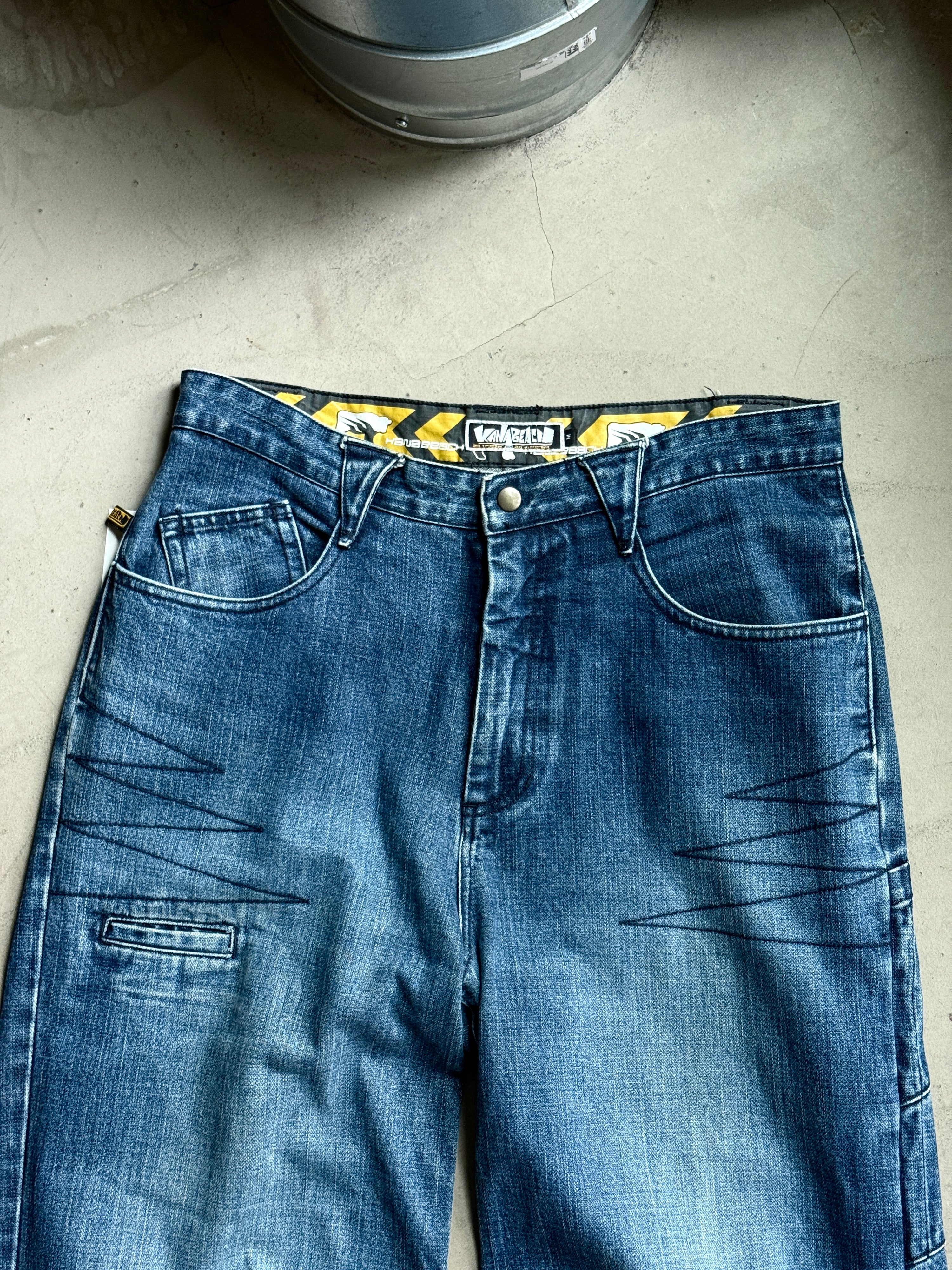 Vintage Kana Beach Baggy Zip Off Rave Jeans - W33 L31