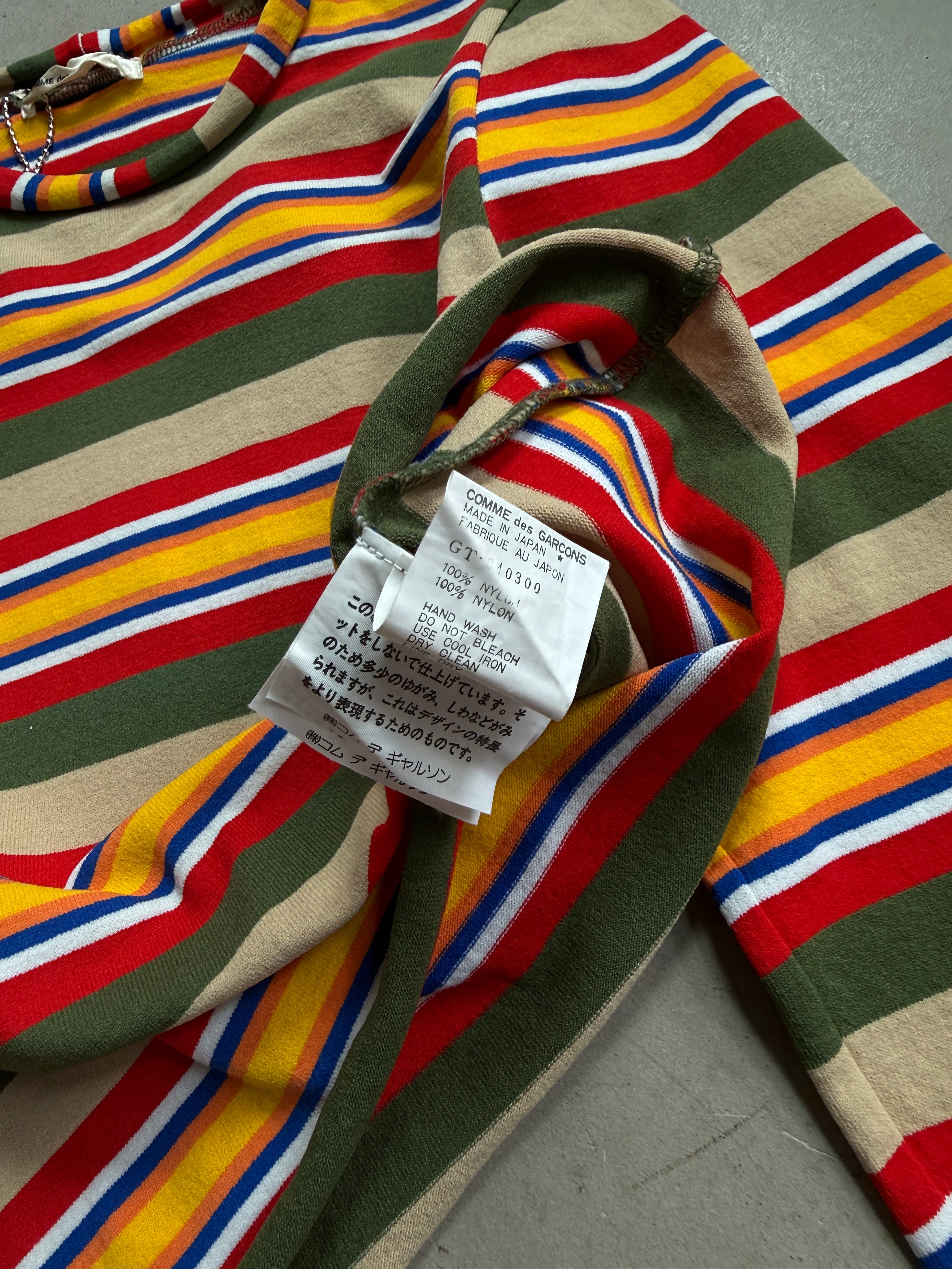 AD1994 Comme des Garçons Striped Cropped Stretch Top - S