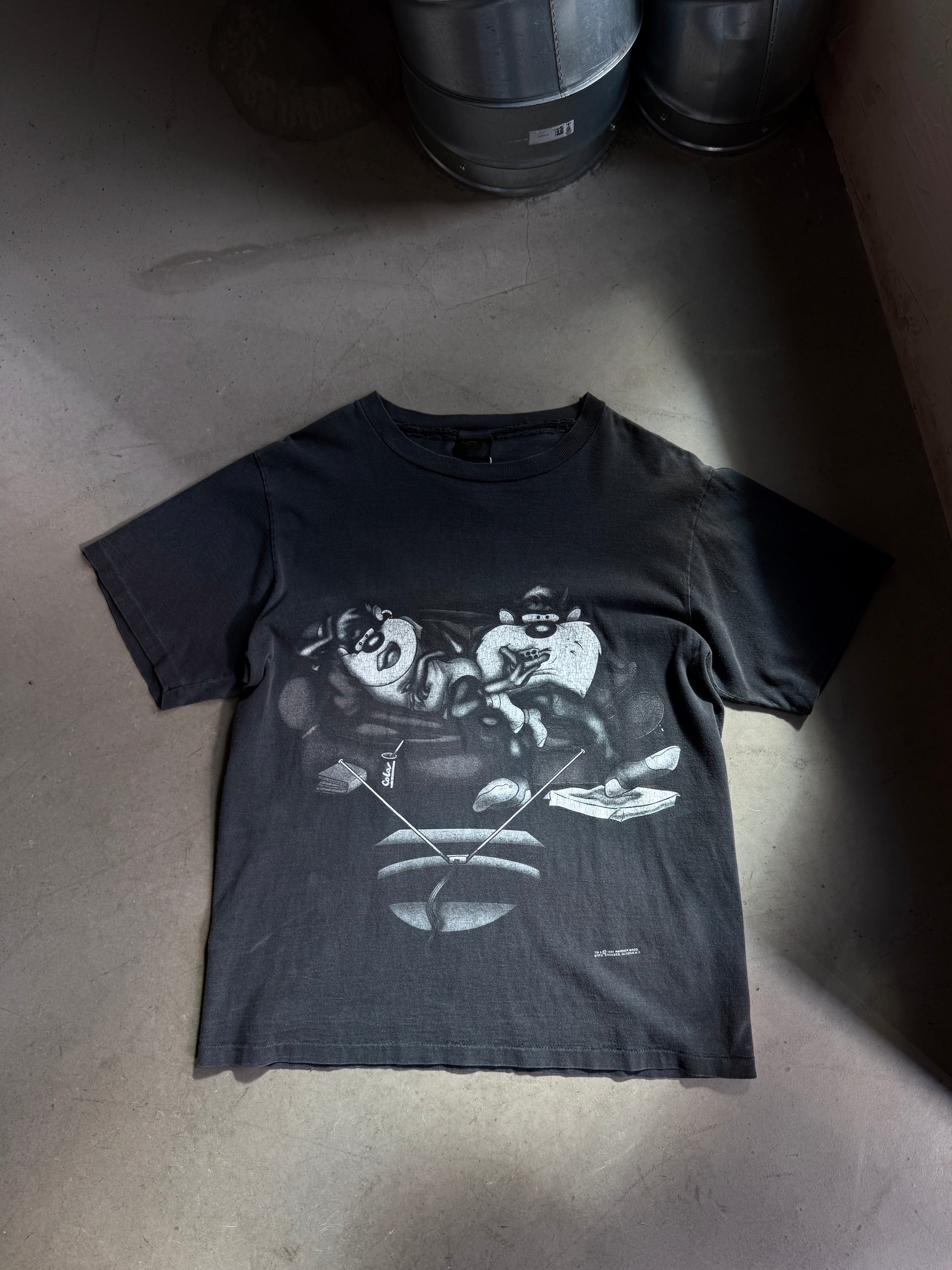 Vintage 1994 Faded Taz Looney Tunes Tee Black - L