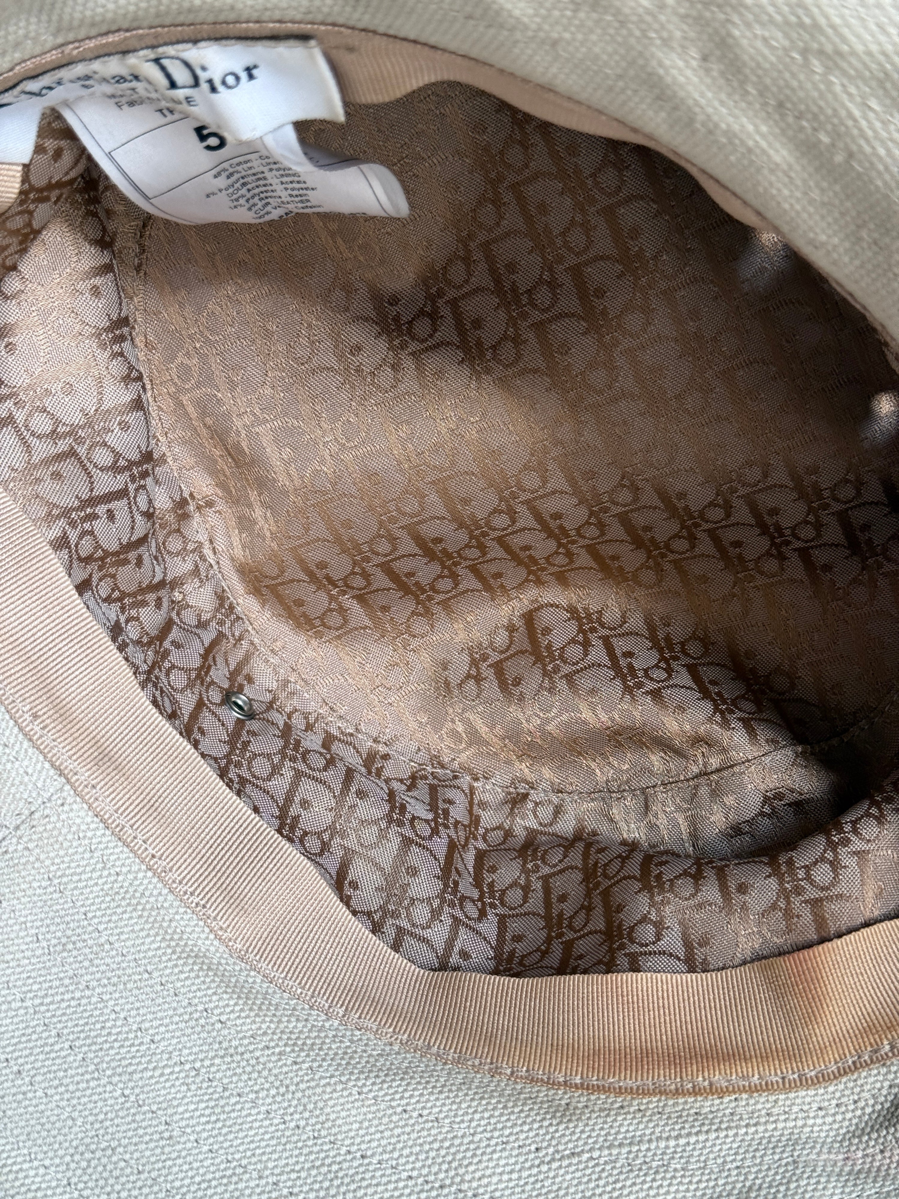 Vintage Christian Dior Canvas Safari Oblique Bucket Hat