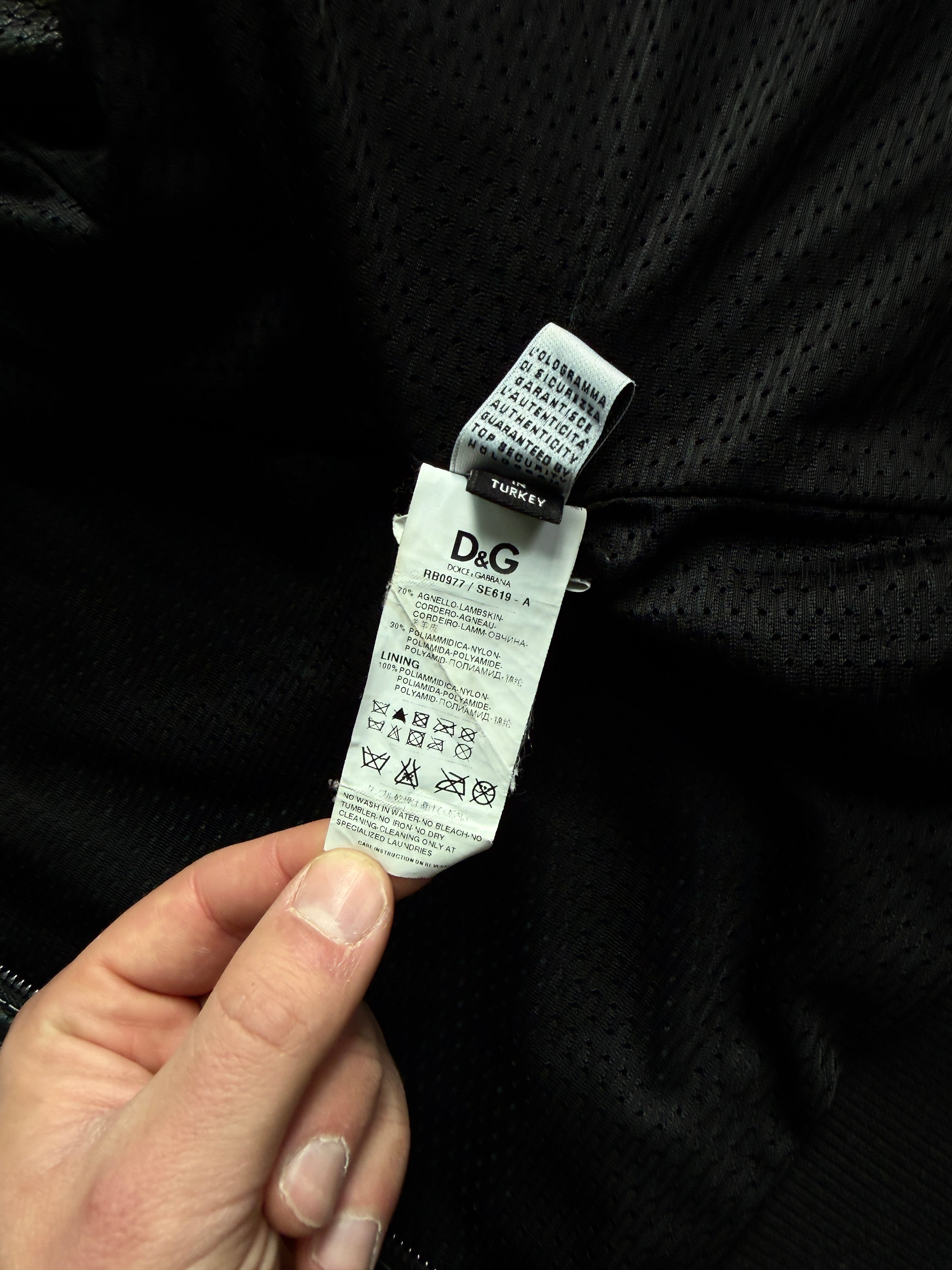 Vintage 2000s Dolce Gabbana “2 in 1” Leather Bomber Jacket Black - S