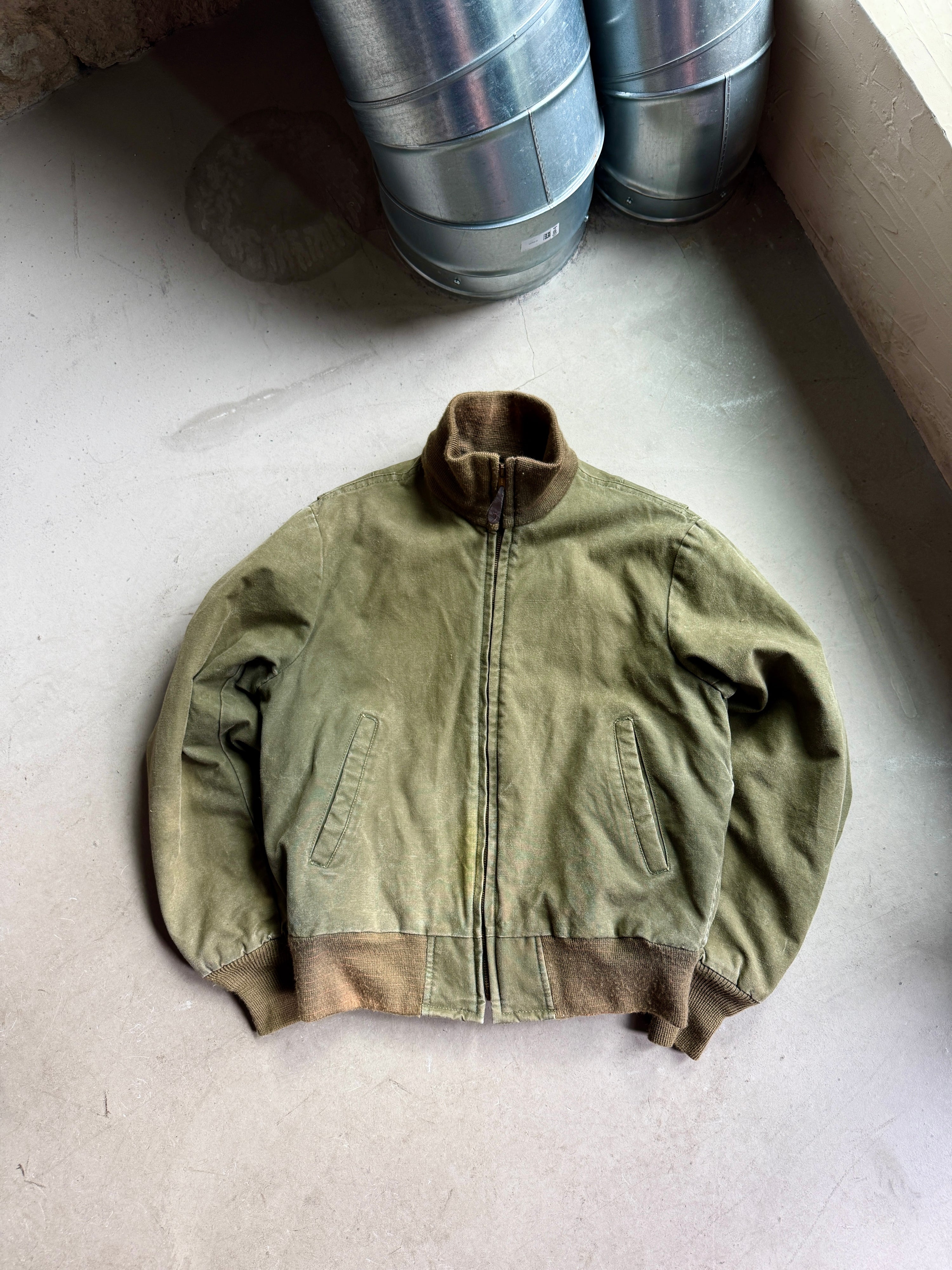 Vintage 1970s US Spiewak Wool Lined Tanker Jacket Olive - M