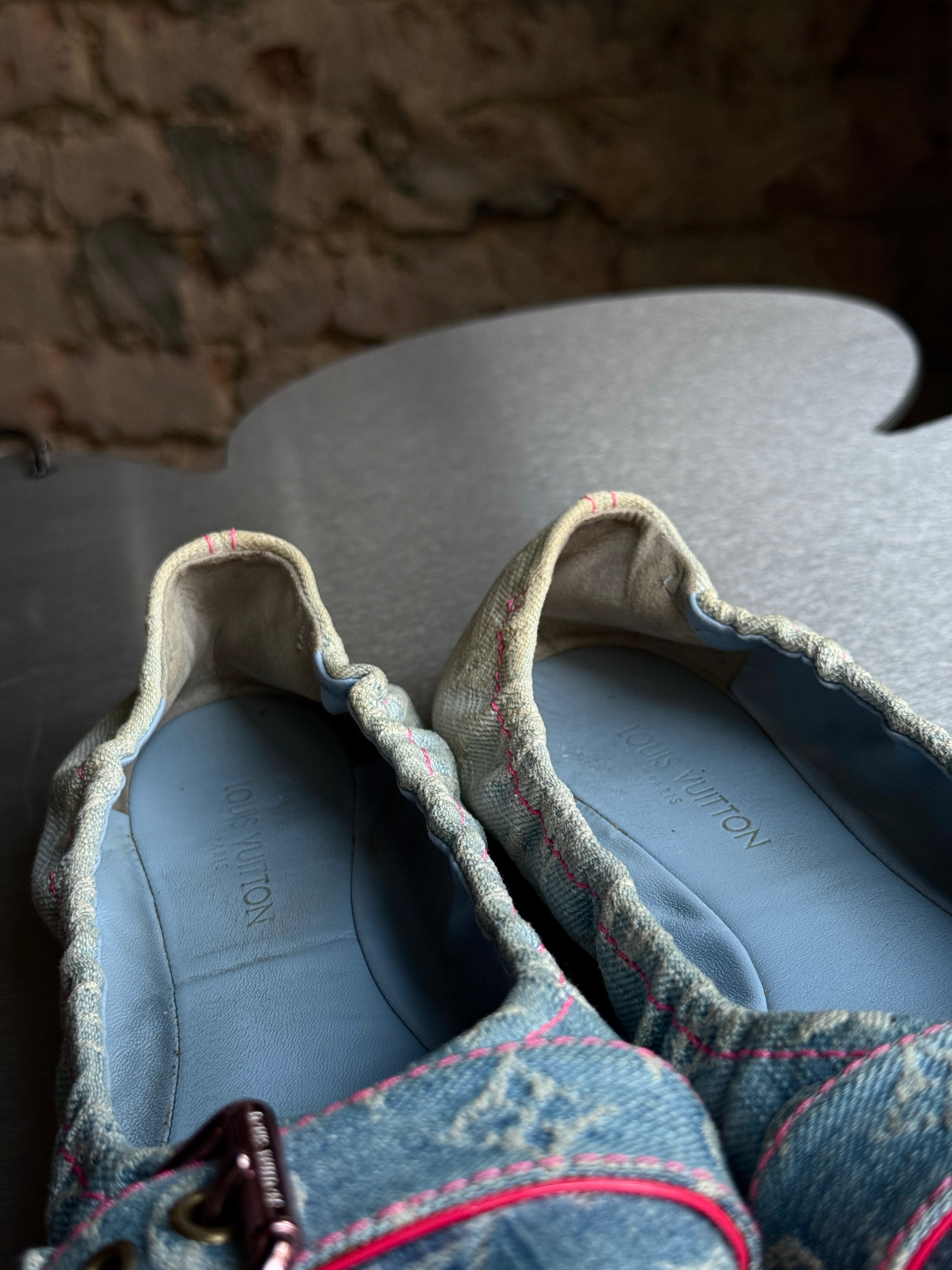 Louis Vuitton Blue Denim Ballet Flats (with Box) - EU 37.5