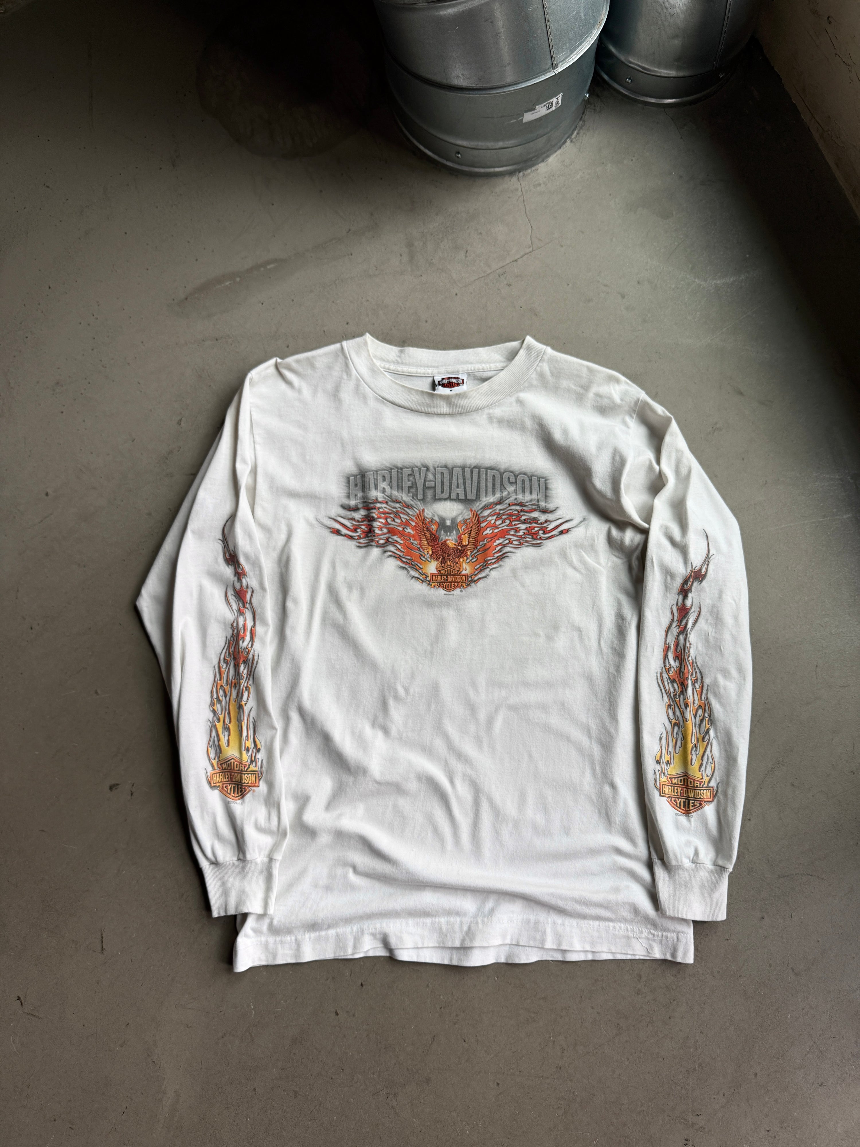 Vintage Harley Davidson "Flame Eagle" Longsleeve White - M