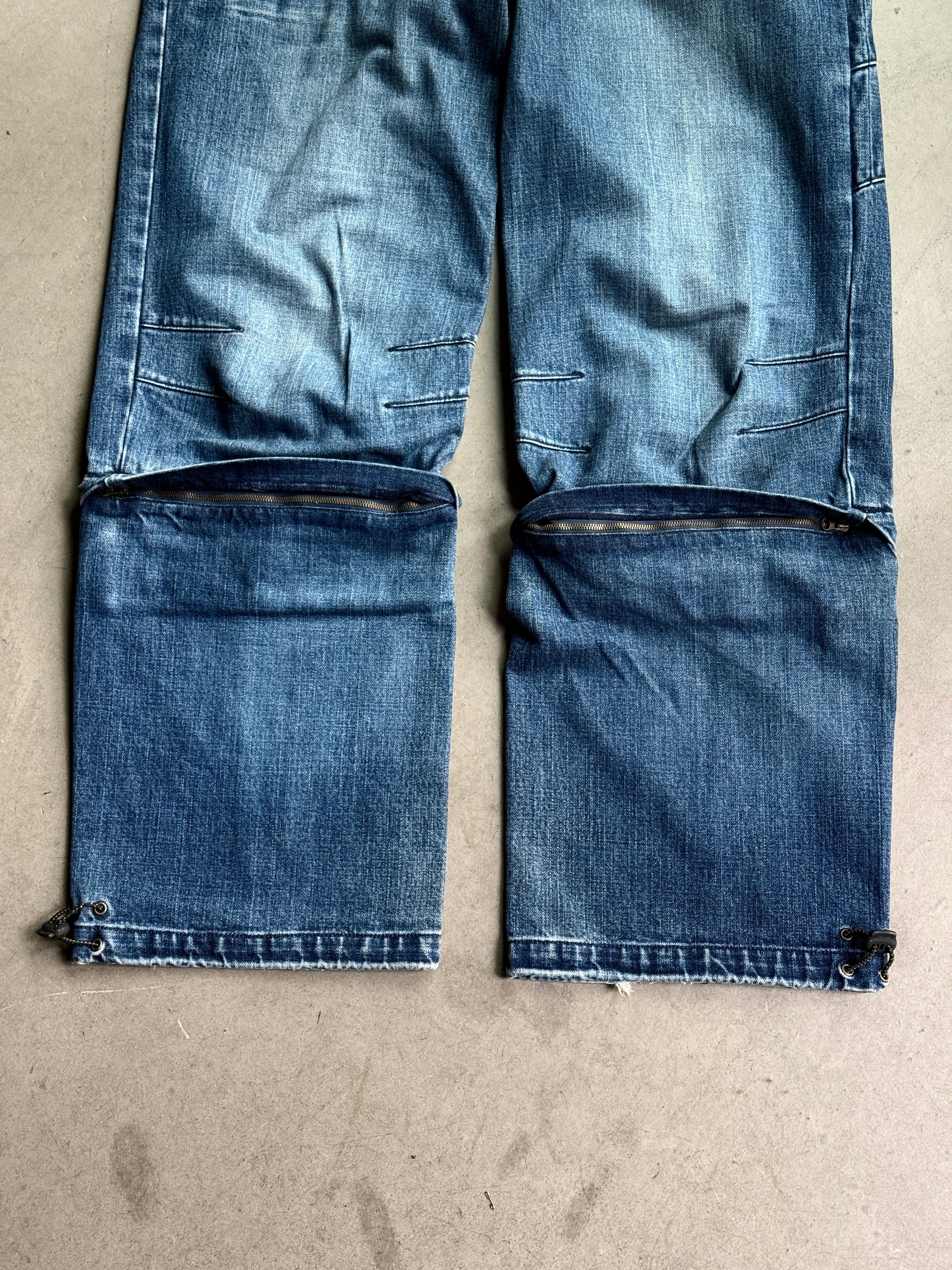 Vintage Kana Beach Baggy Zip Off Rave Jeans - W33 L31