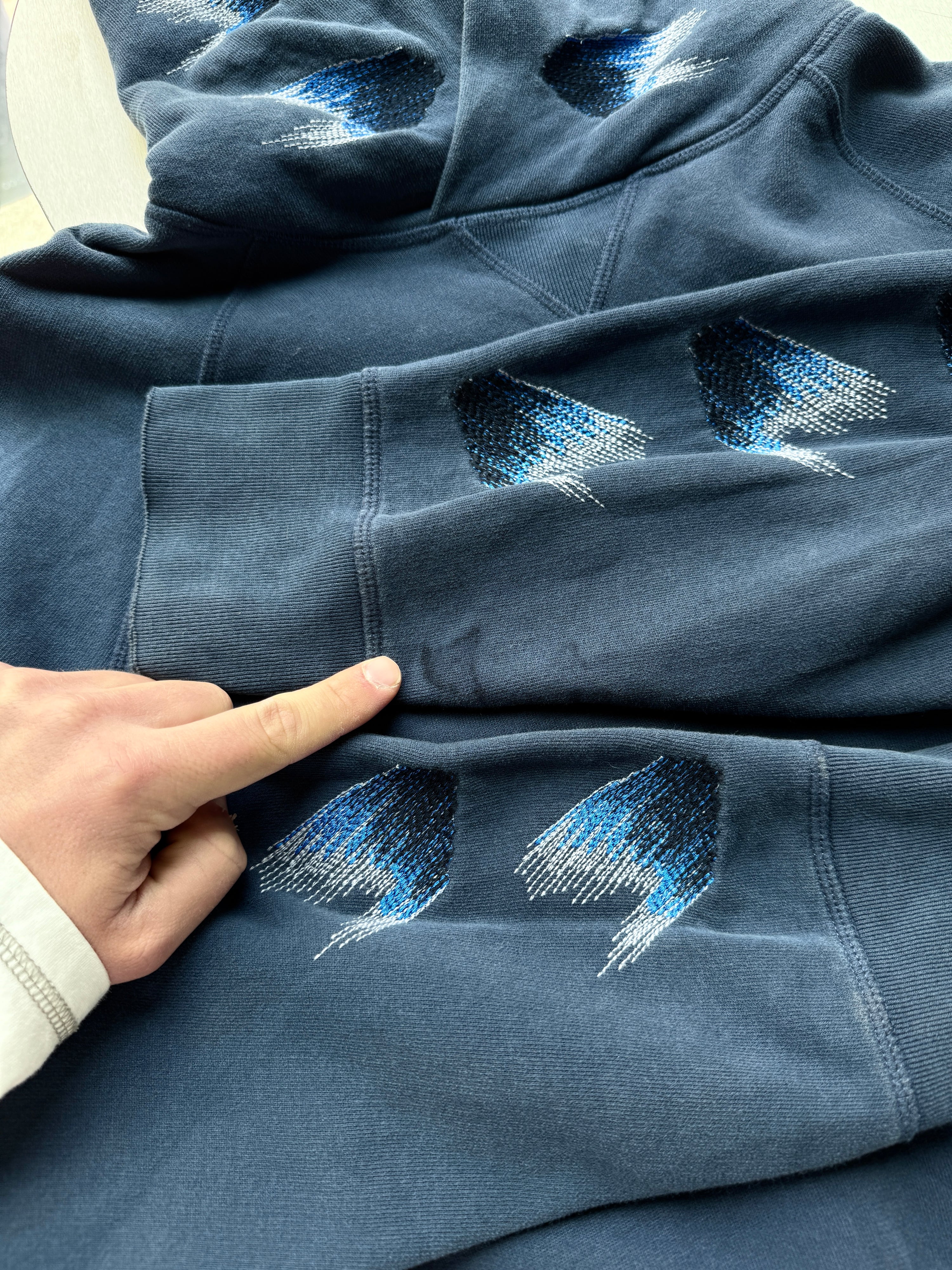 Cropped Levis SS2019 Made & Crafted Unhemmed Hoodie Navy - XL