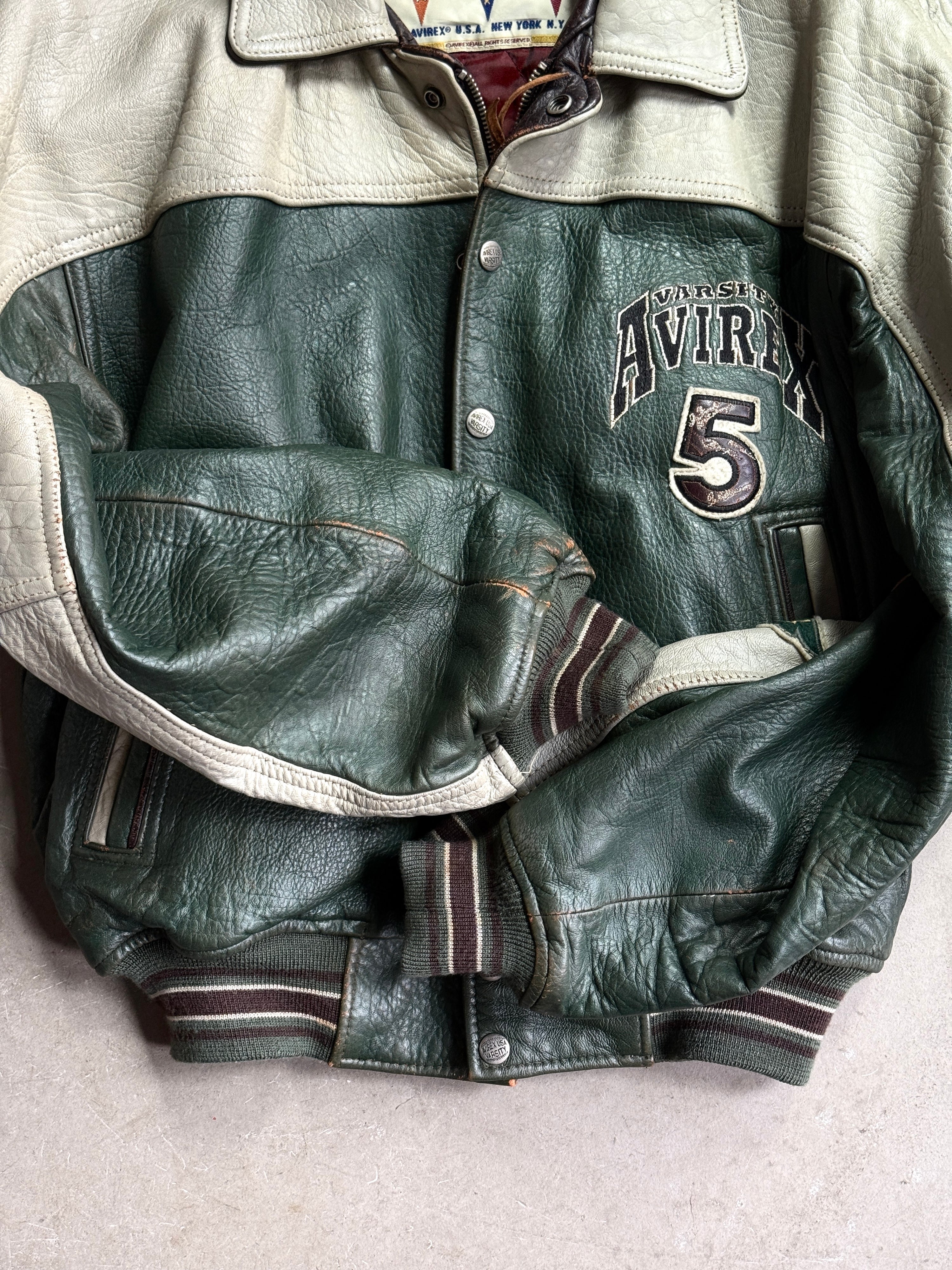 Vintage Avirex “Northwest Wild Bears” Varsity Leather Jacket M