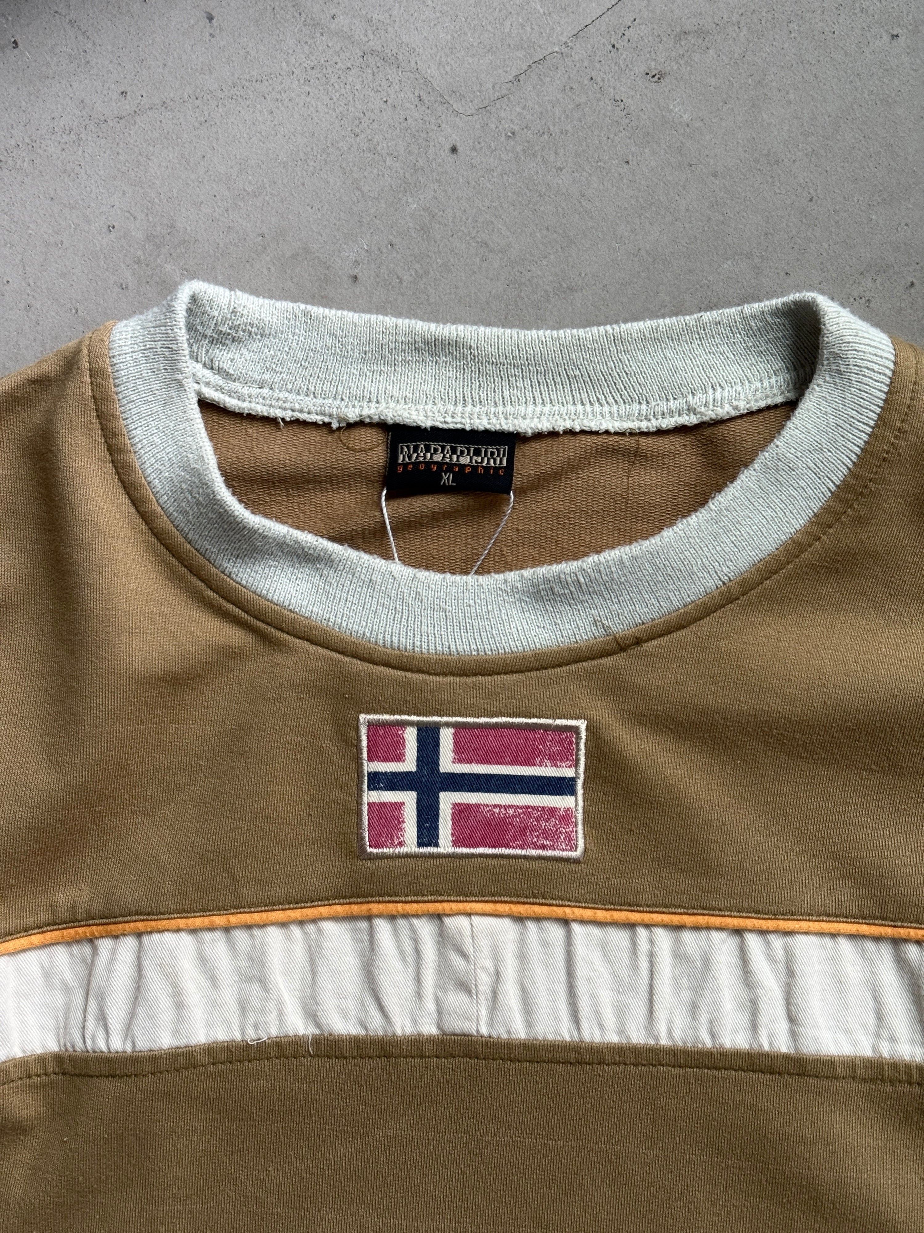 2000s Napapijri Multipocket Longlseeve Khaki - XL