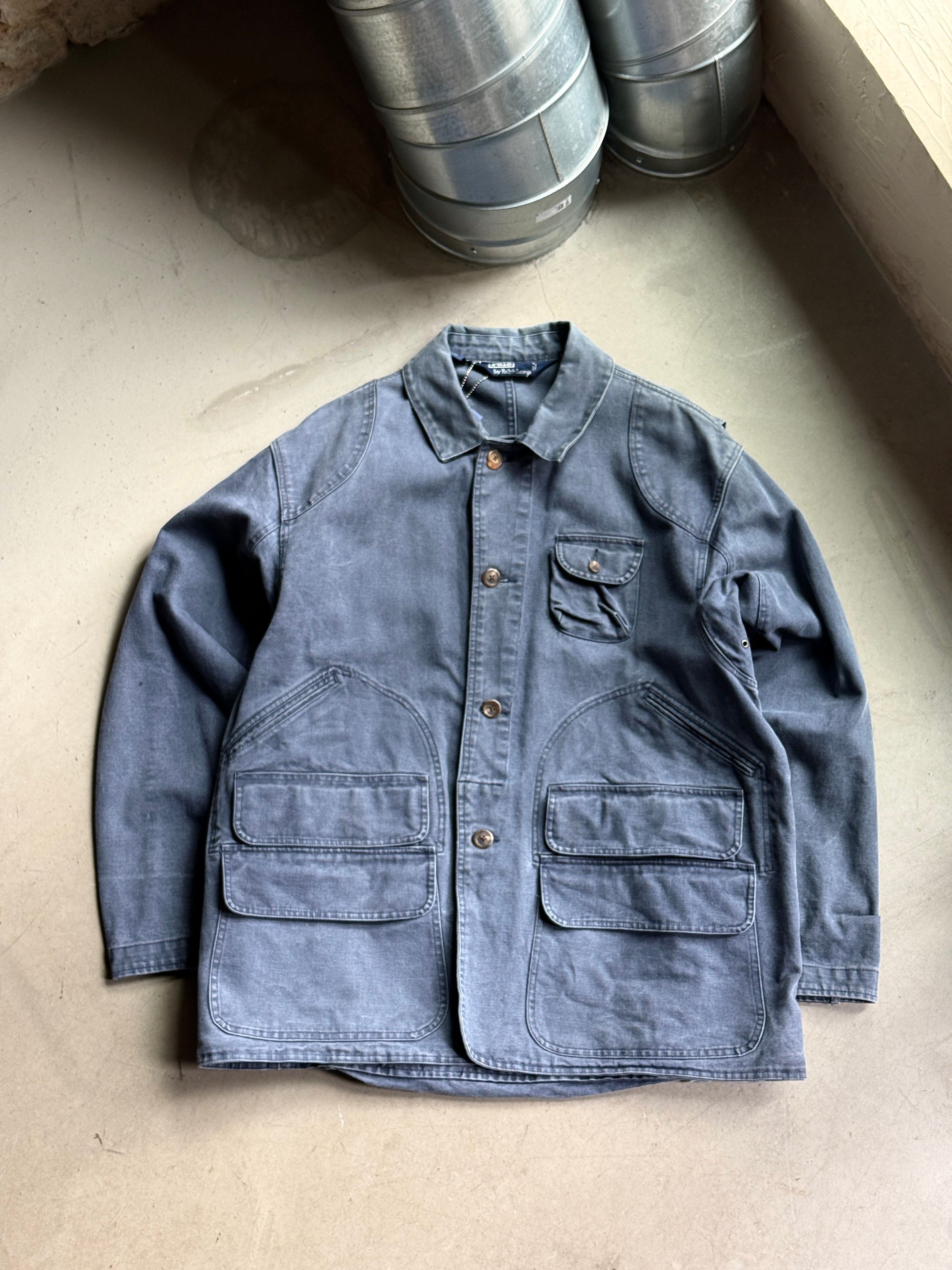 Vintage 1990s Faded Ralph Lauren Barn Chore Coat Blue - XXL