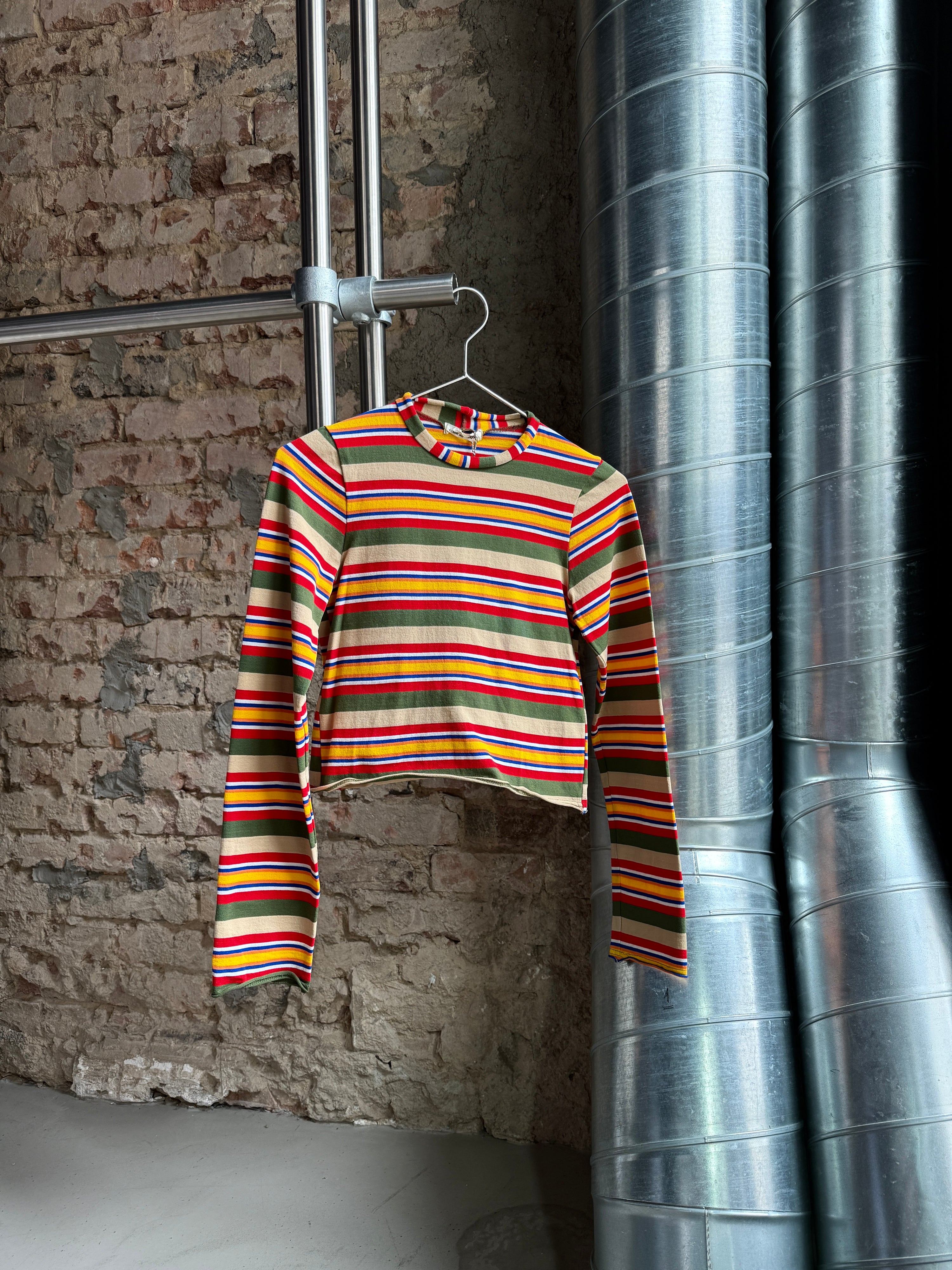 AD1994 Comme des Garçons Striped Cropped Stretch Top - S