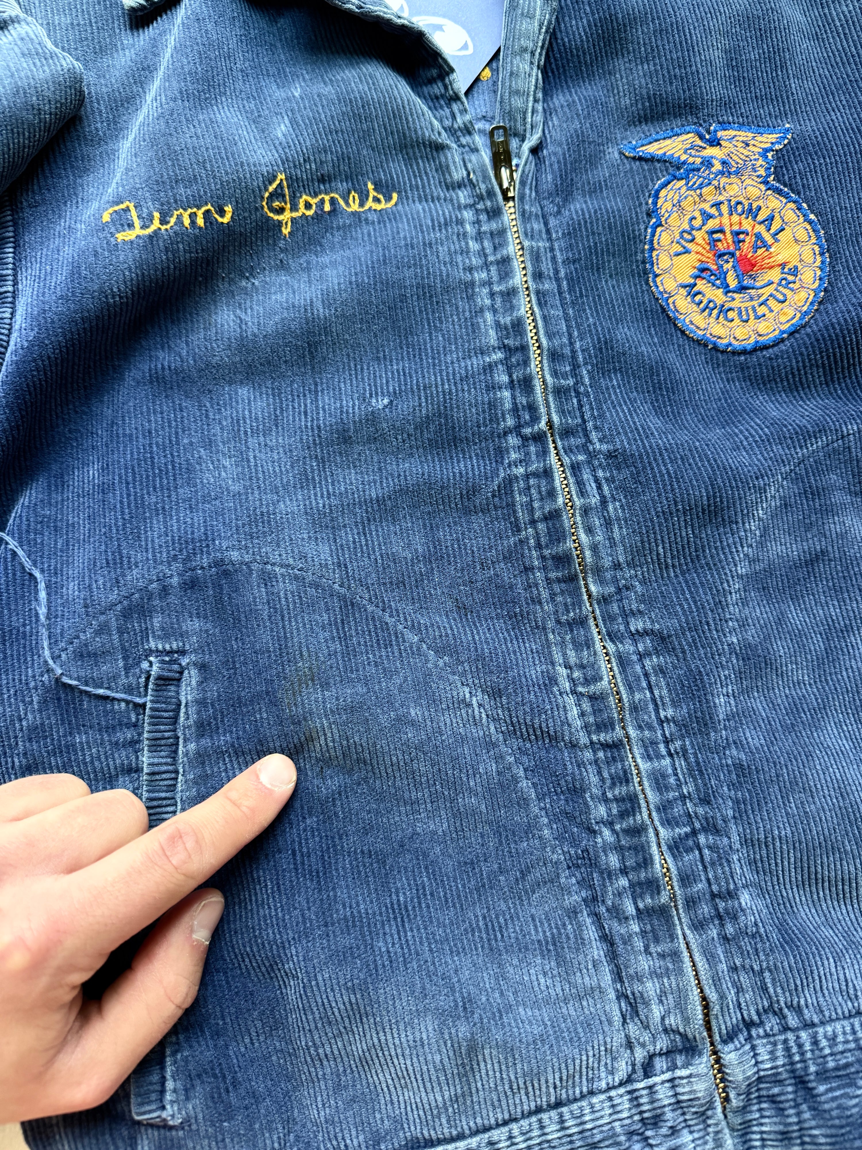 Vintage 1960/70s FFA Texas Chainstitched Jacket Blue - S
