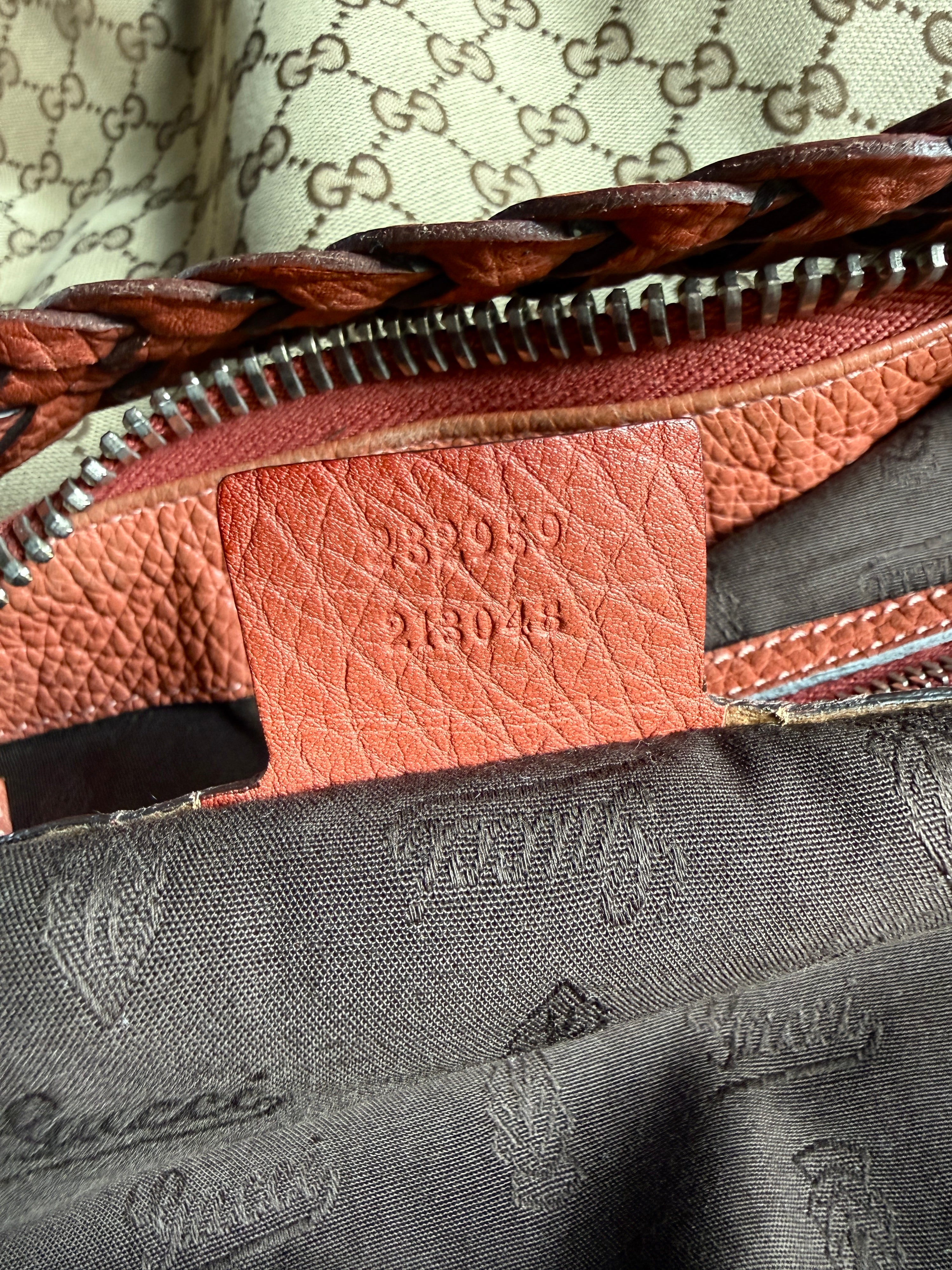 Vintage Gucci GG Bamboo Bar Shoulder Bag (Orange Braided Strap)
