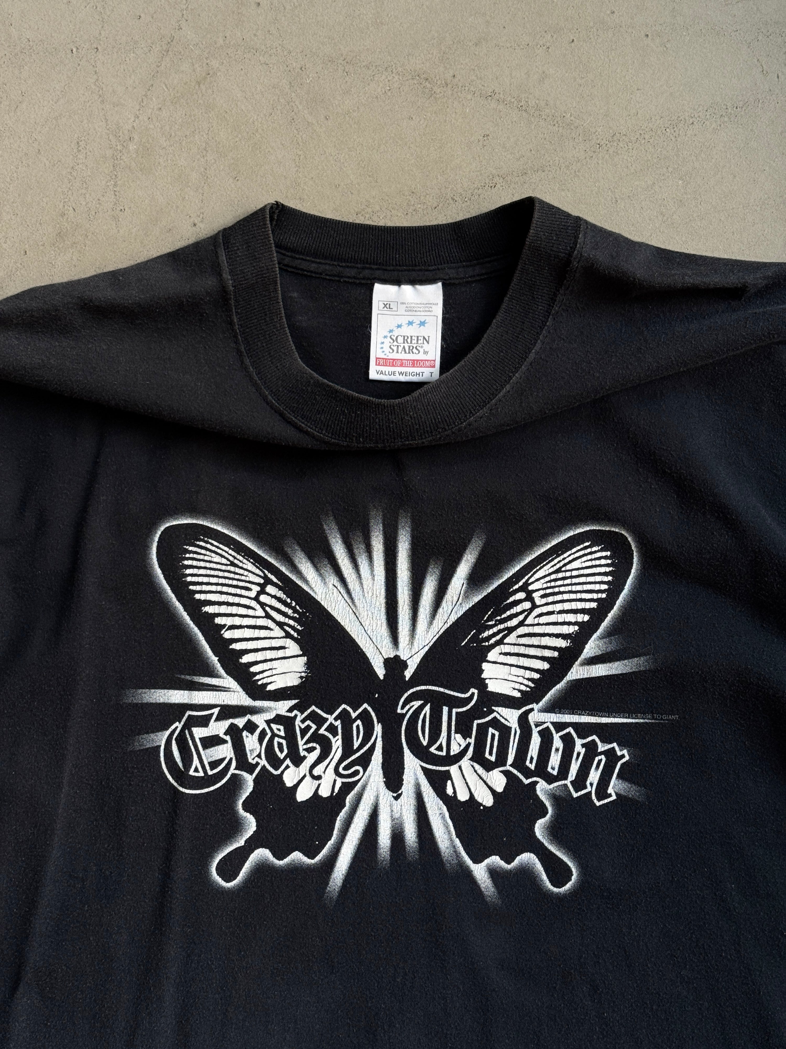 Vintage 2001 Crazy Town Butterfly Band Tee Black - XL