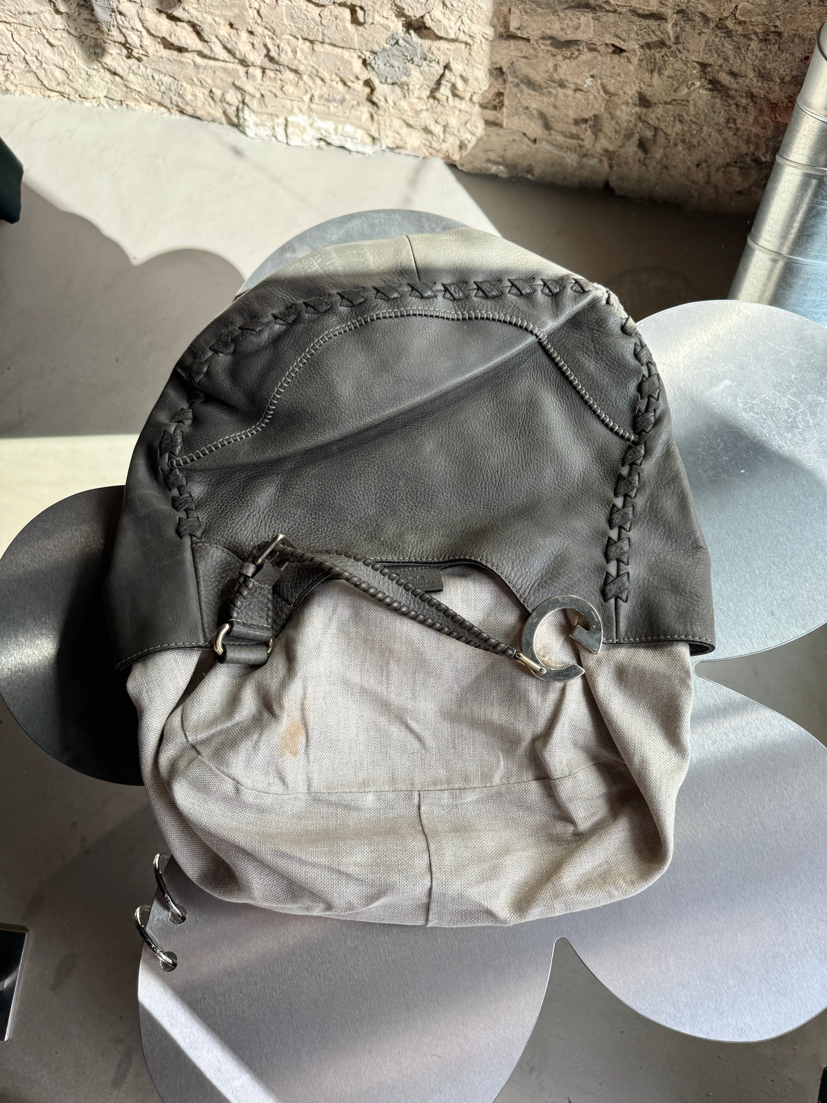 Gucci Gray Leather Charlotte Tote Bag