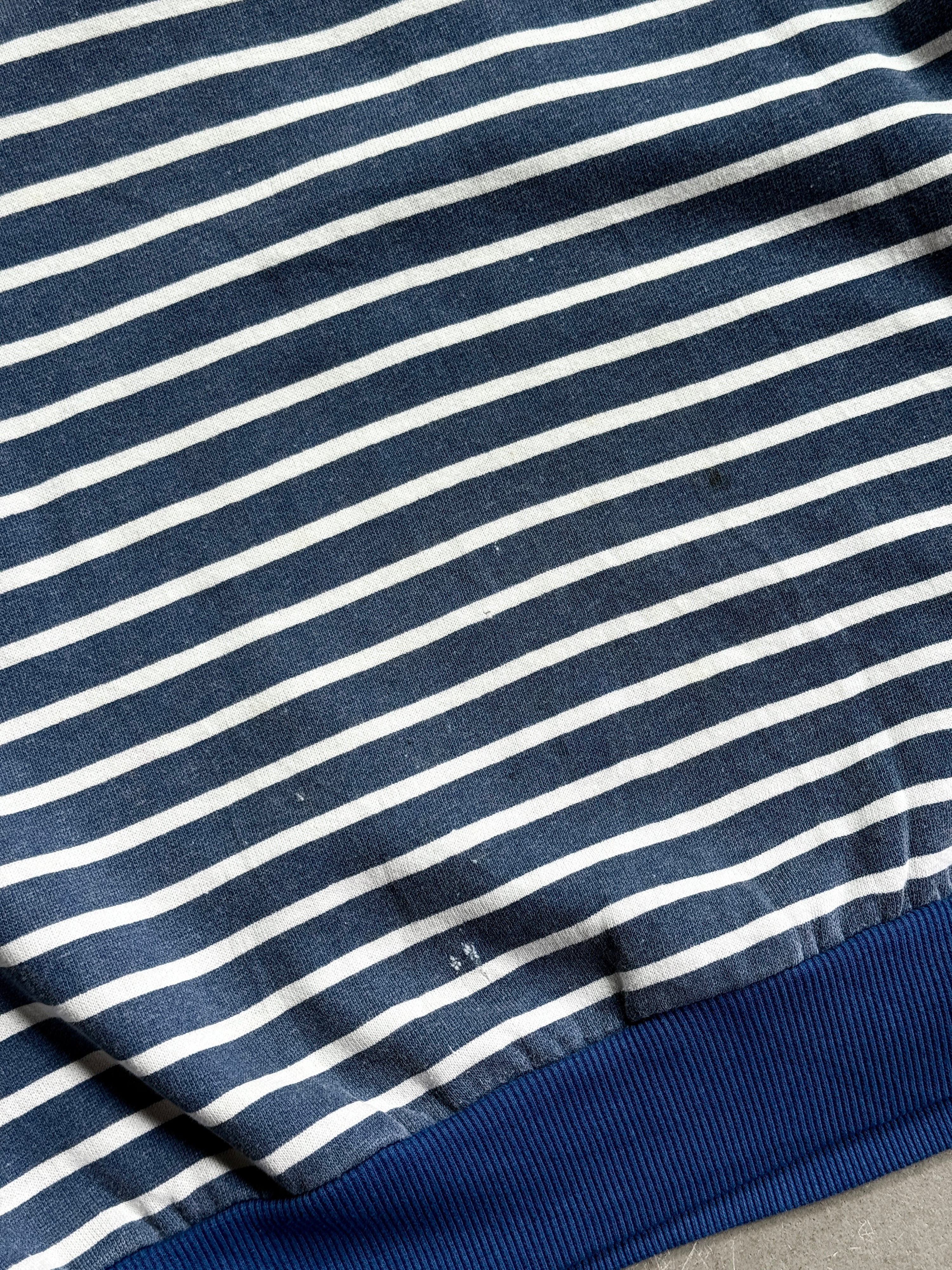 Vintage Sears Roebuck Trashed Striped Sailor Sweater Blue - M
