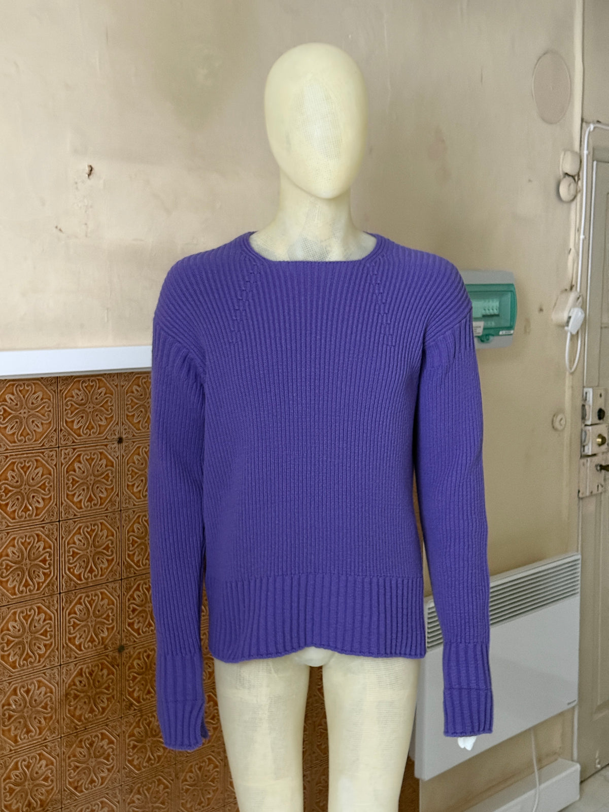 2010s Purple Jaquemus “La Maille Baja” Ribbed Wool Knit Jumper - S