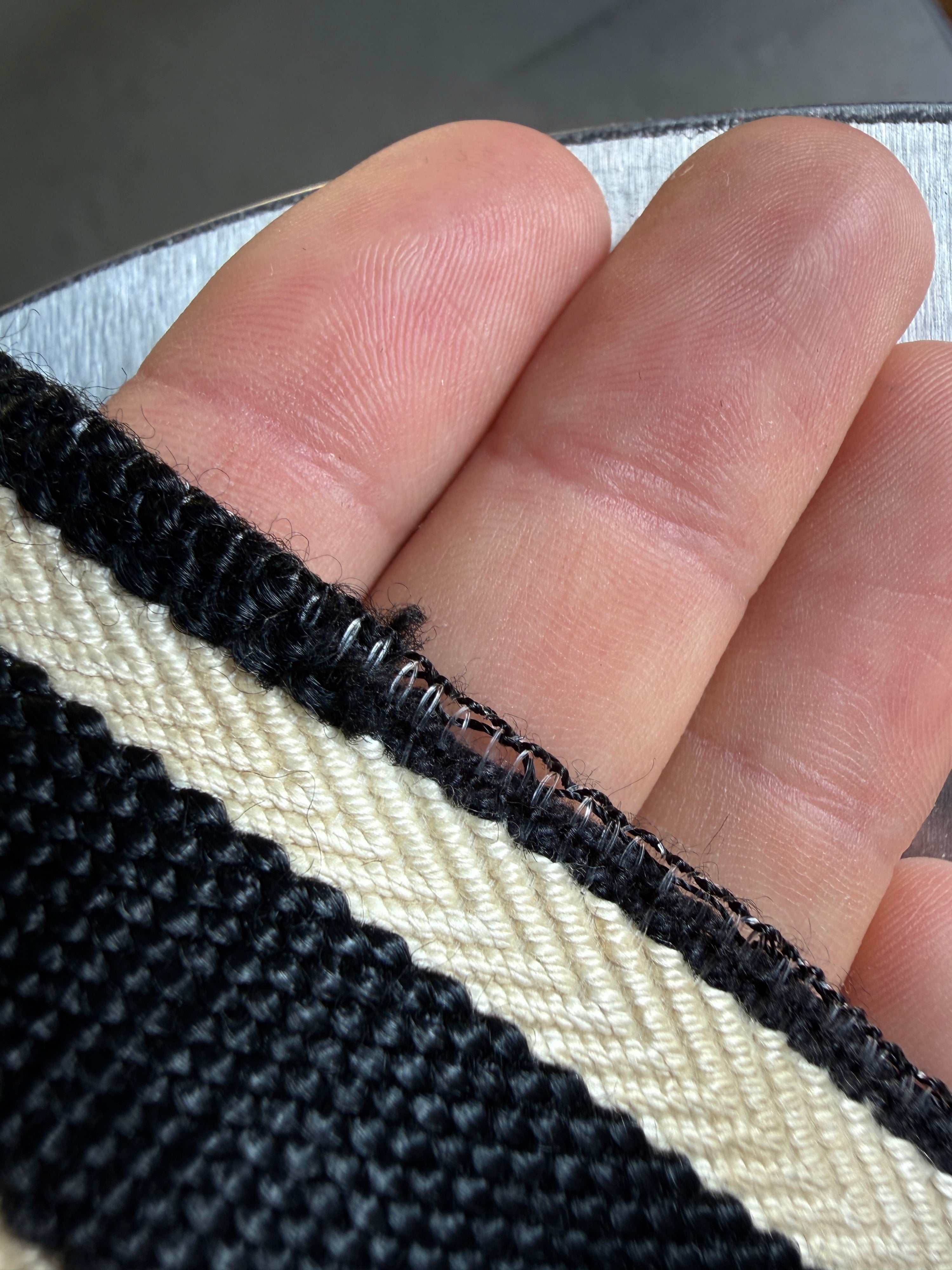Gucci Striped Web Canvas Belt Black / Cream