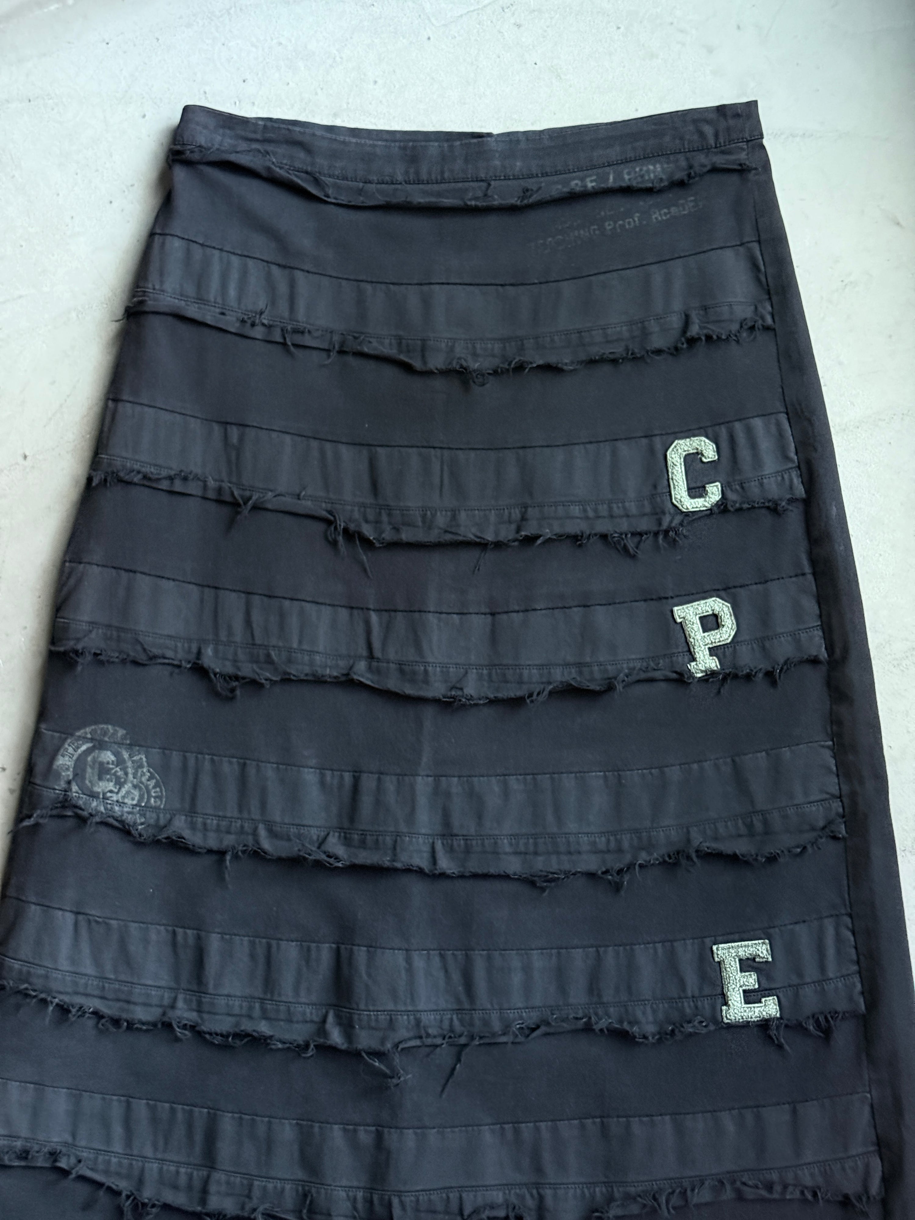Vintage Chipie Distressed Maxi Skirt Black - M
