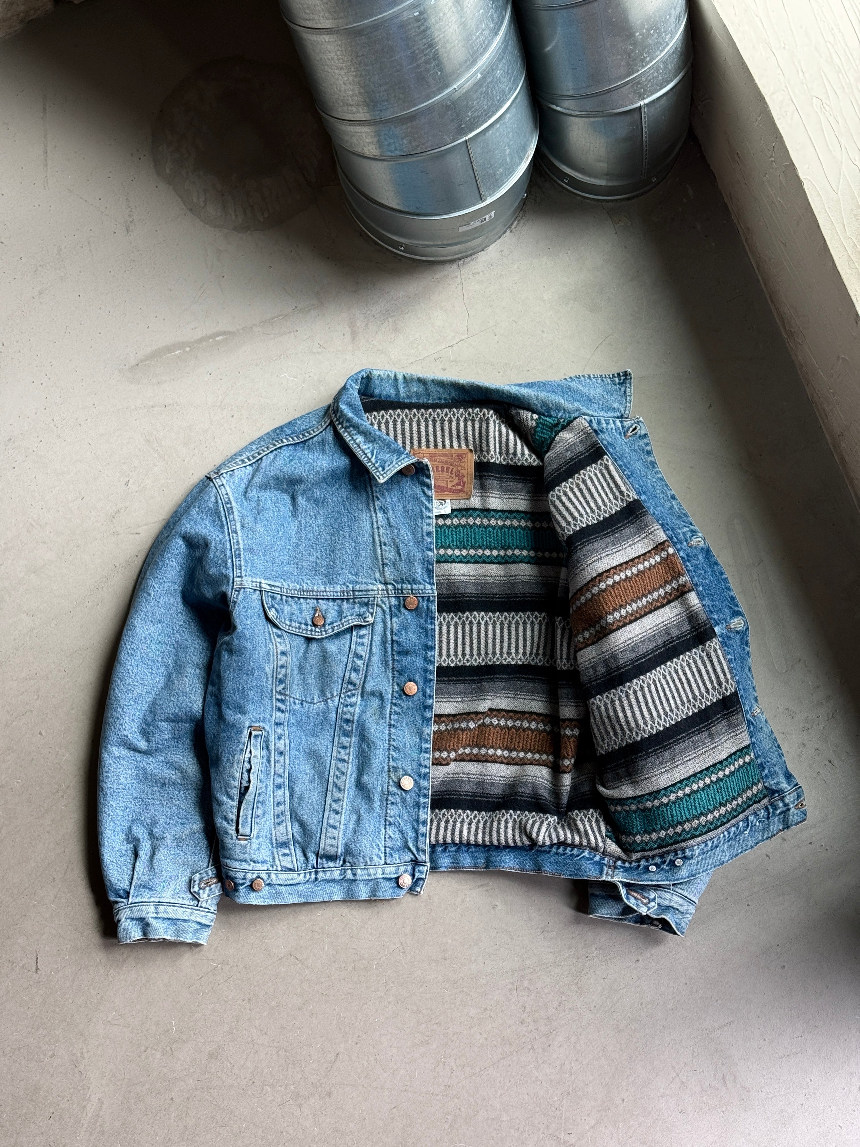 Vintage 1990s Diesel Blanked Lined Denim Jacket - M