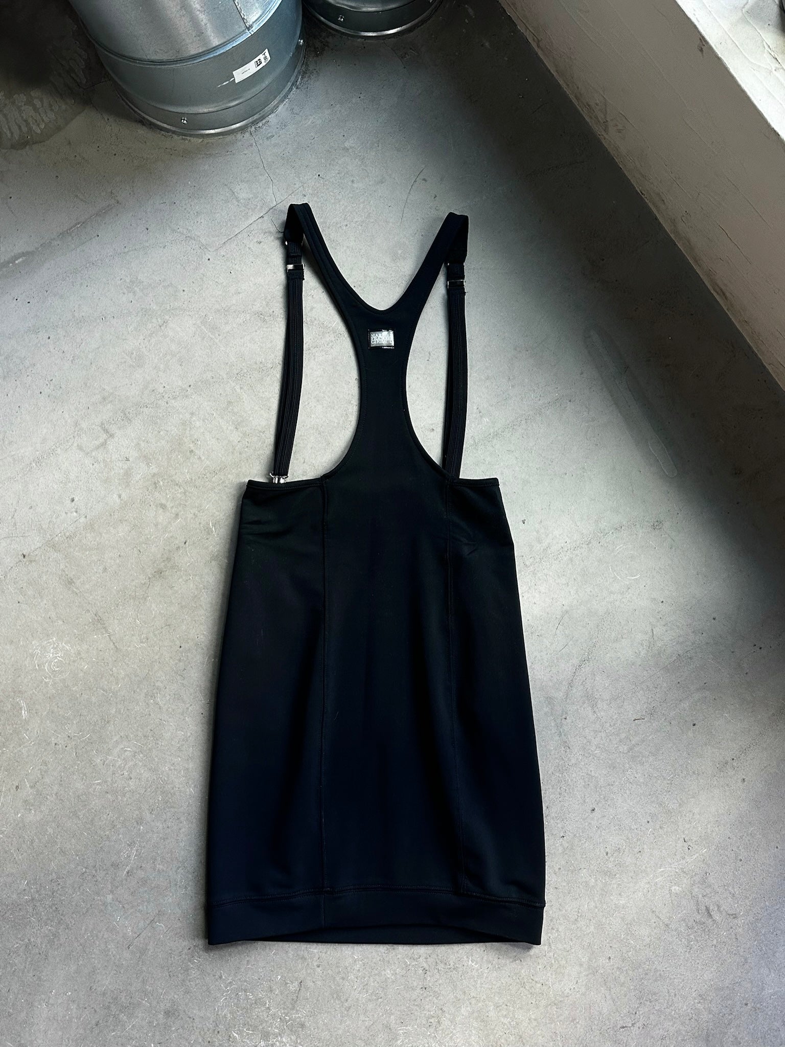 Vintage 1990s Marithe Francois Girbaud Suspender Dress Black - S