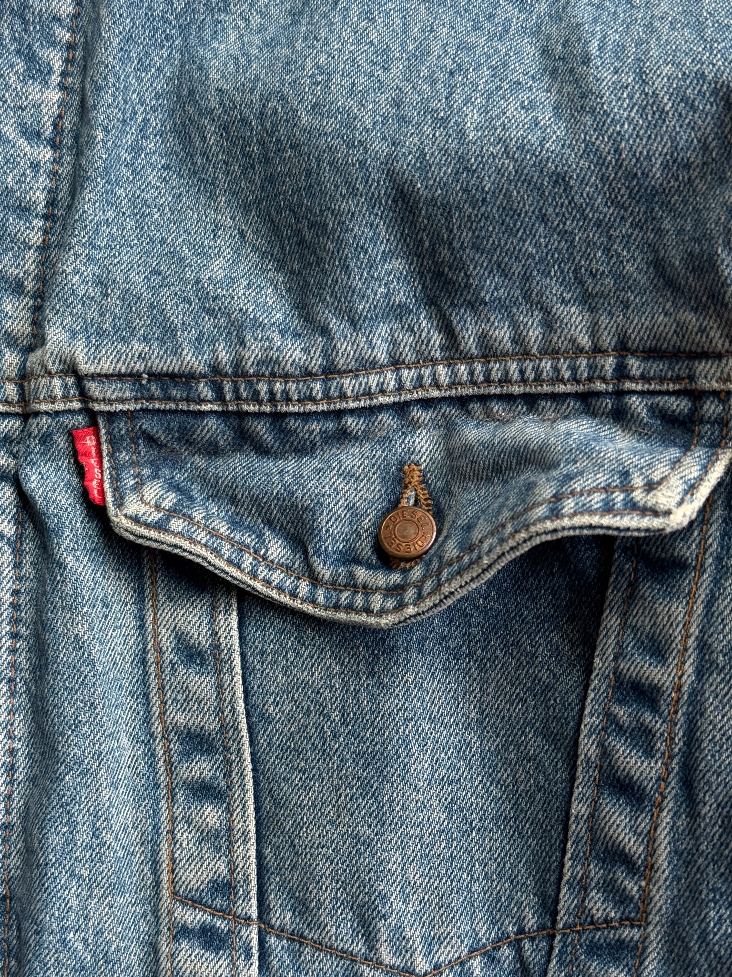 Vintage 1990s Diesel Blanked Lined Denim Jacket - M