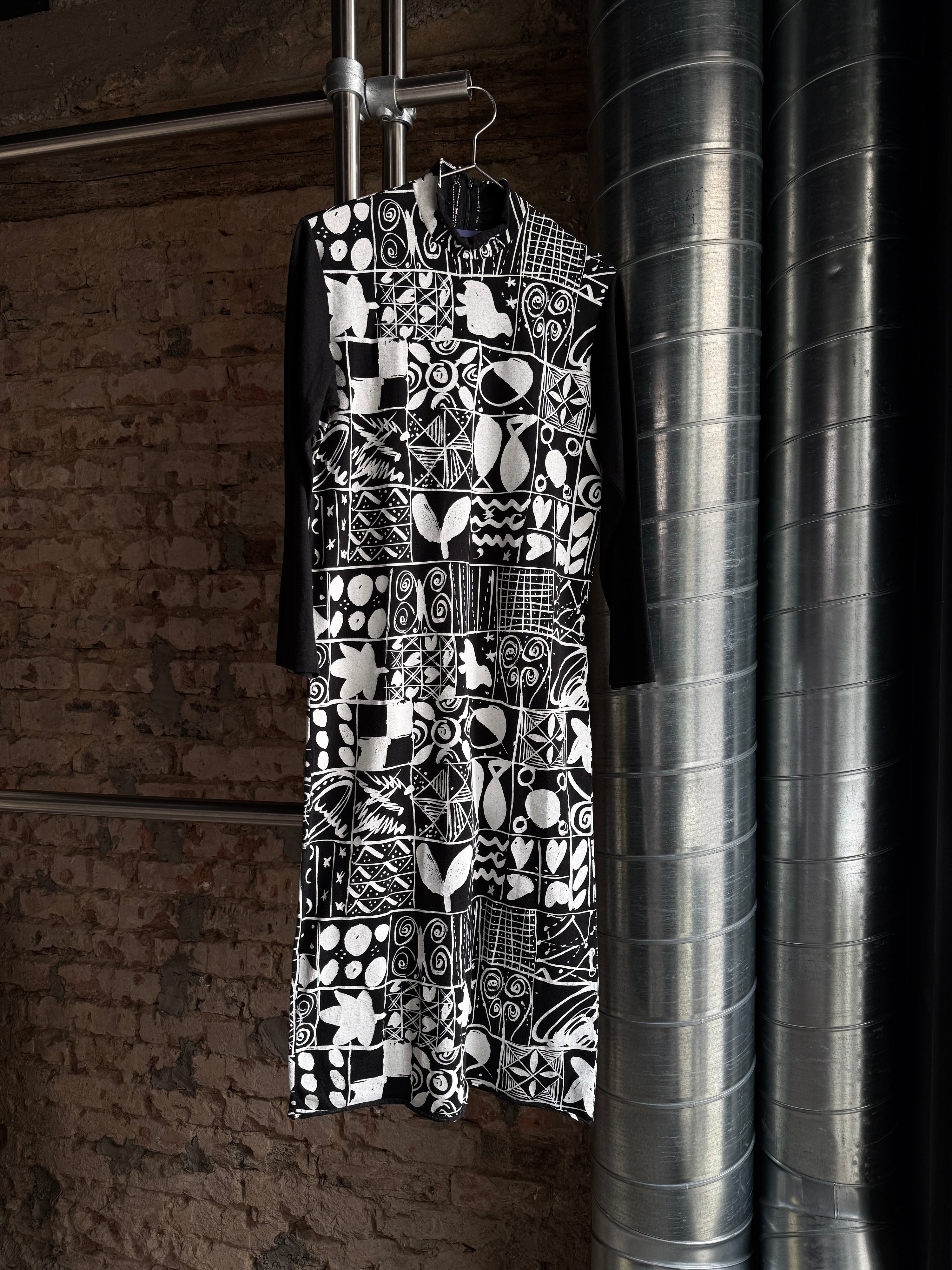 AD1991 Comme des Garçons Tricot Abstract Dress White/Black - S